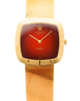 Rolex - Rolex Yellow Gold Cellini Bracelet Watch Ref. 4320 with Red Vignette Dial - The Keystone Watches