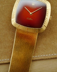 Rolex - Rolex Yellow Gold Cellini Bracelet Watch Ref. 4320 with Red Vignette Dial - The Keystone Watches