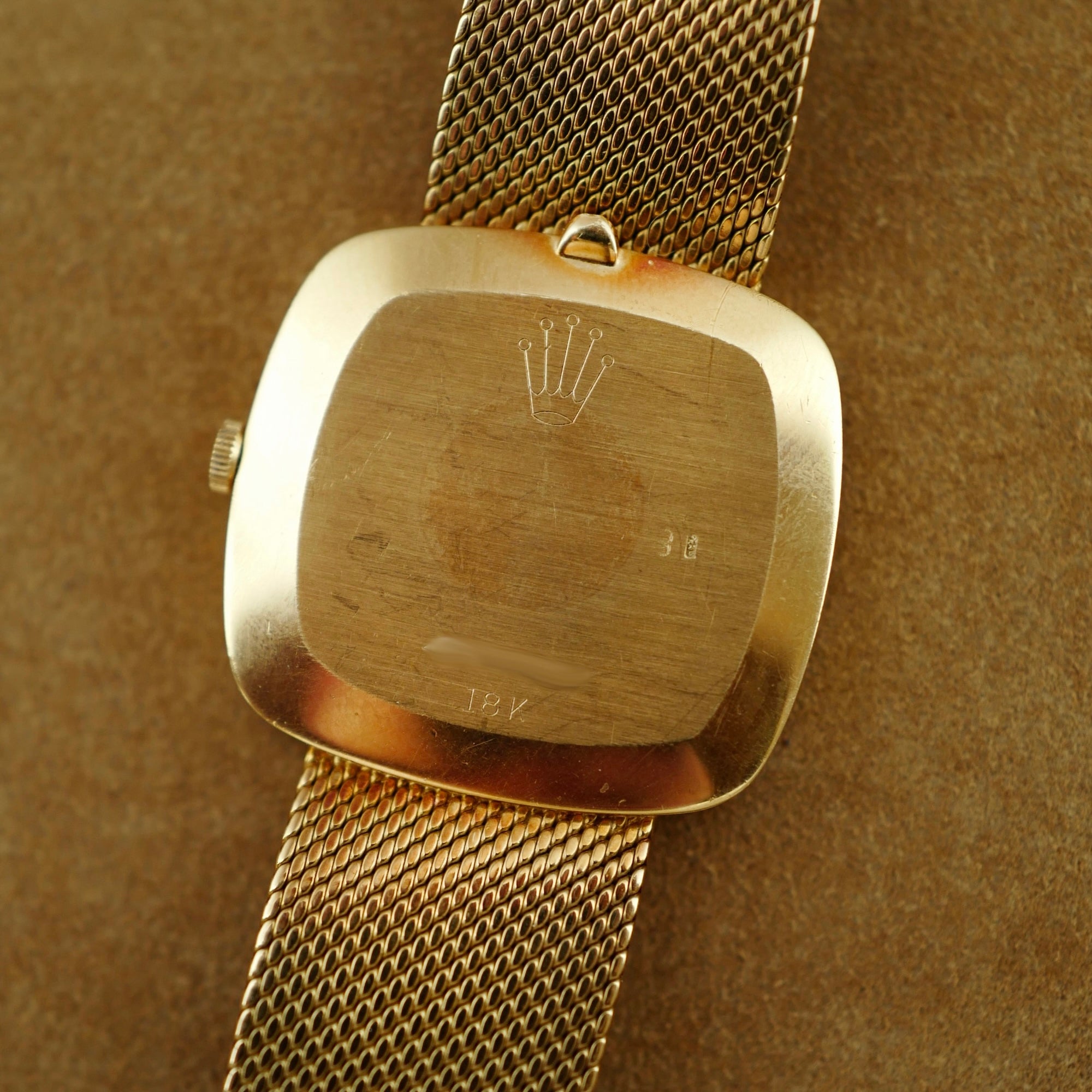 Rolex - Rolex Yellow Gold Cellini Bracelet Watch Ref. 4320 with Red Vignette Dial - The Keystone Watches