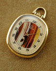 Omega - Omega Yellow Gold Pocket Watch with Agate Dial and Pearl Crown (New Arrival) - The Keystone Watches