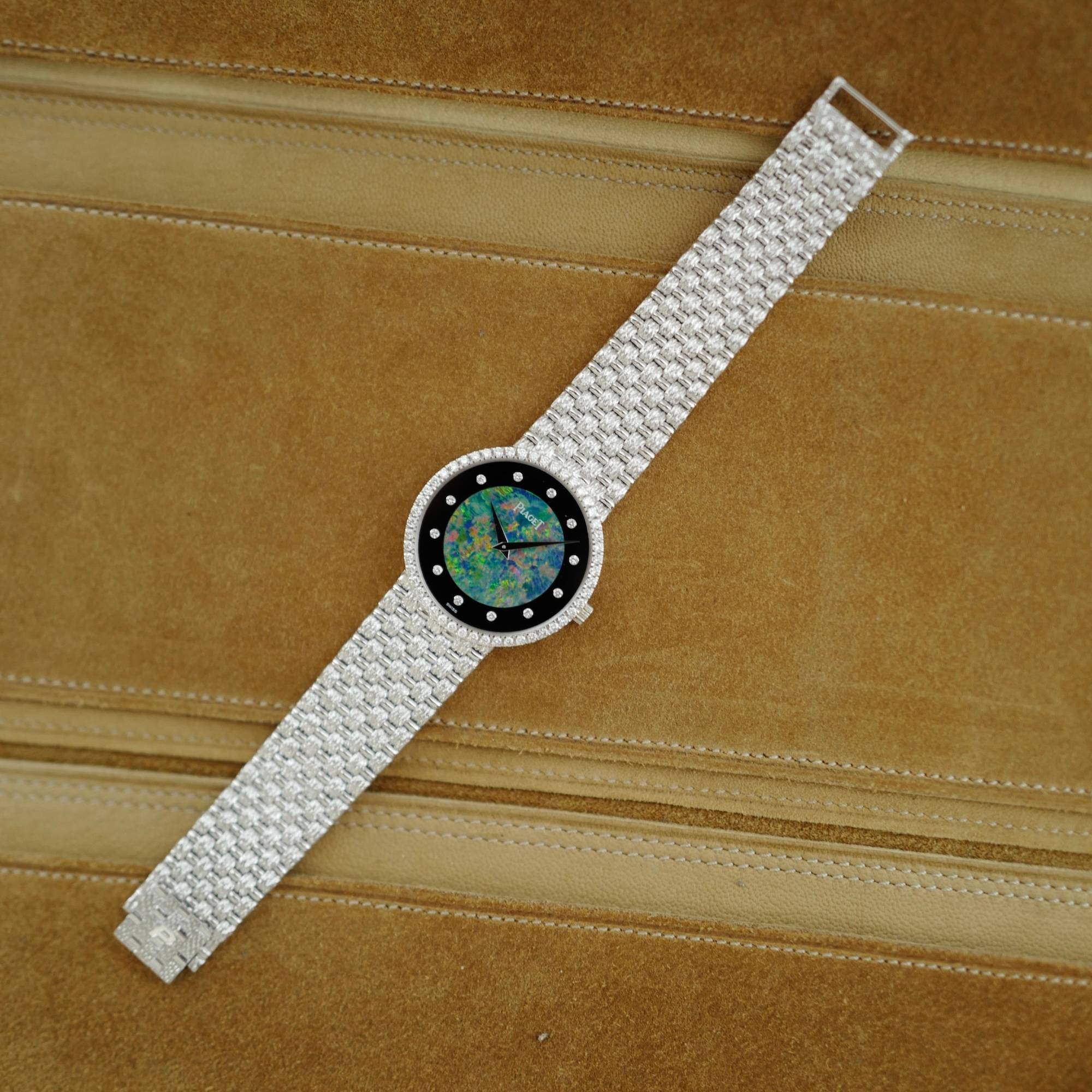 Piaget - Piaget White Gold Round Watch Ref. 9066D23 with Opal, Onyx and Diamond Dial - The Keystone Watches