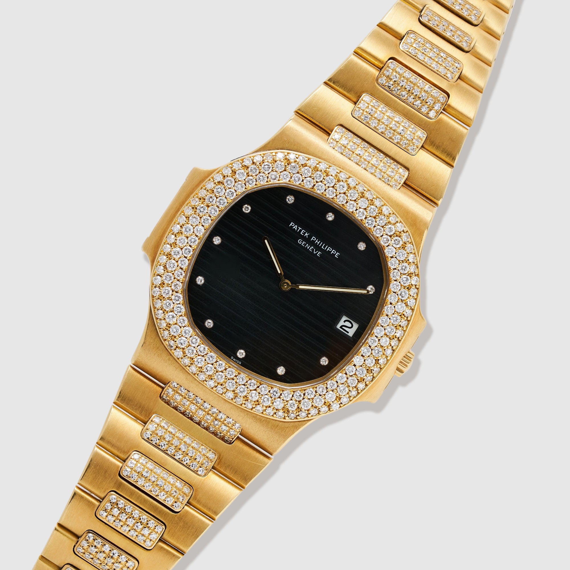 Patek Philippe Yellow Gold Nautilus Ref. 3700 with Original Diamonds, Only Known Example