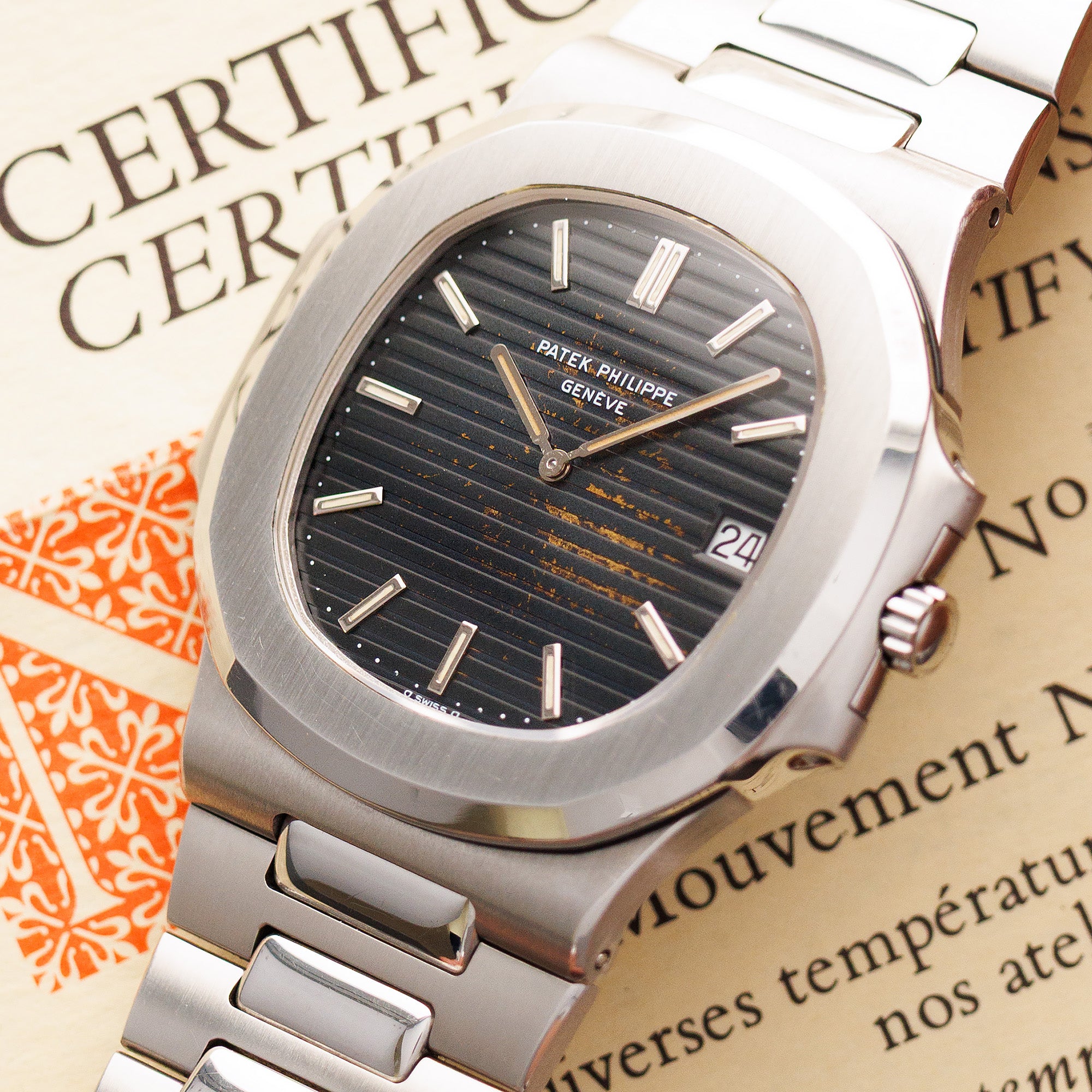 Patek Philippe Tropical Dial Nautilus Ref. 3700 with Original Box and Papers
