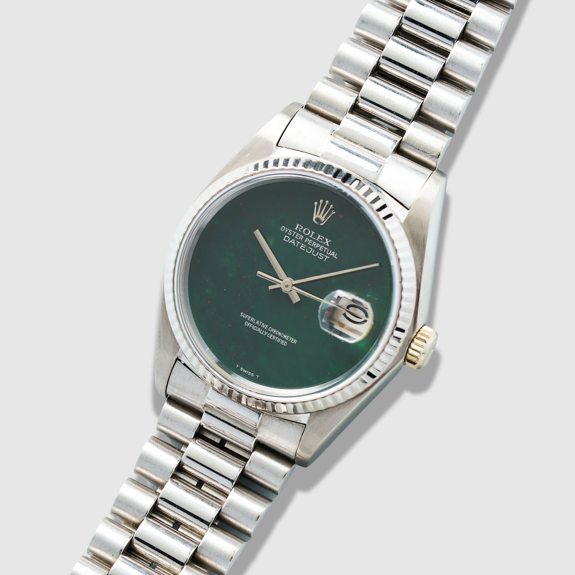 Rolex White Gold Datejust Bloodstone Watch Ref. 16019