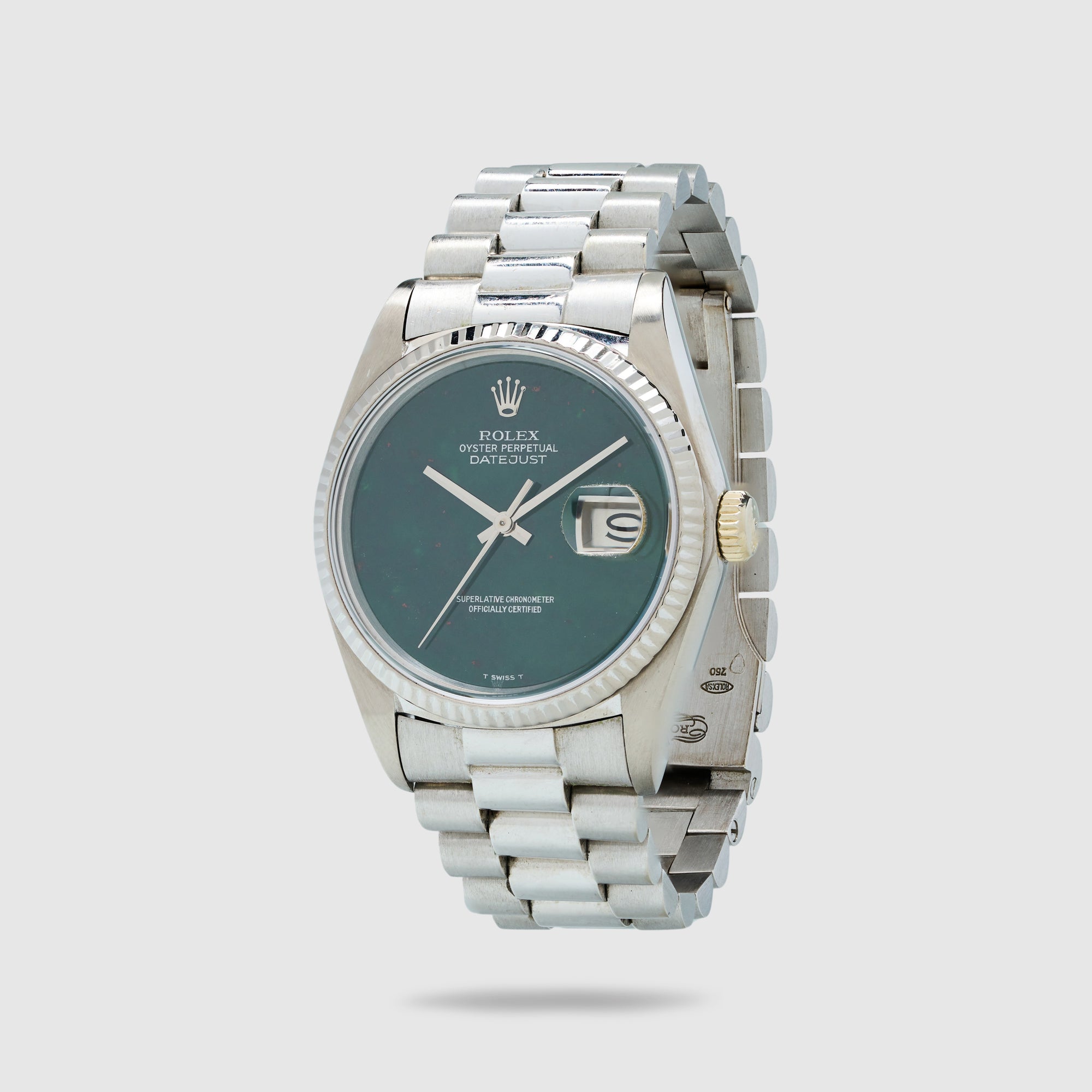 Rolex White Gold Datejust Bloodstone Watch Ref. 16019