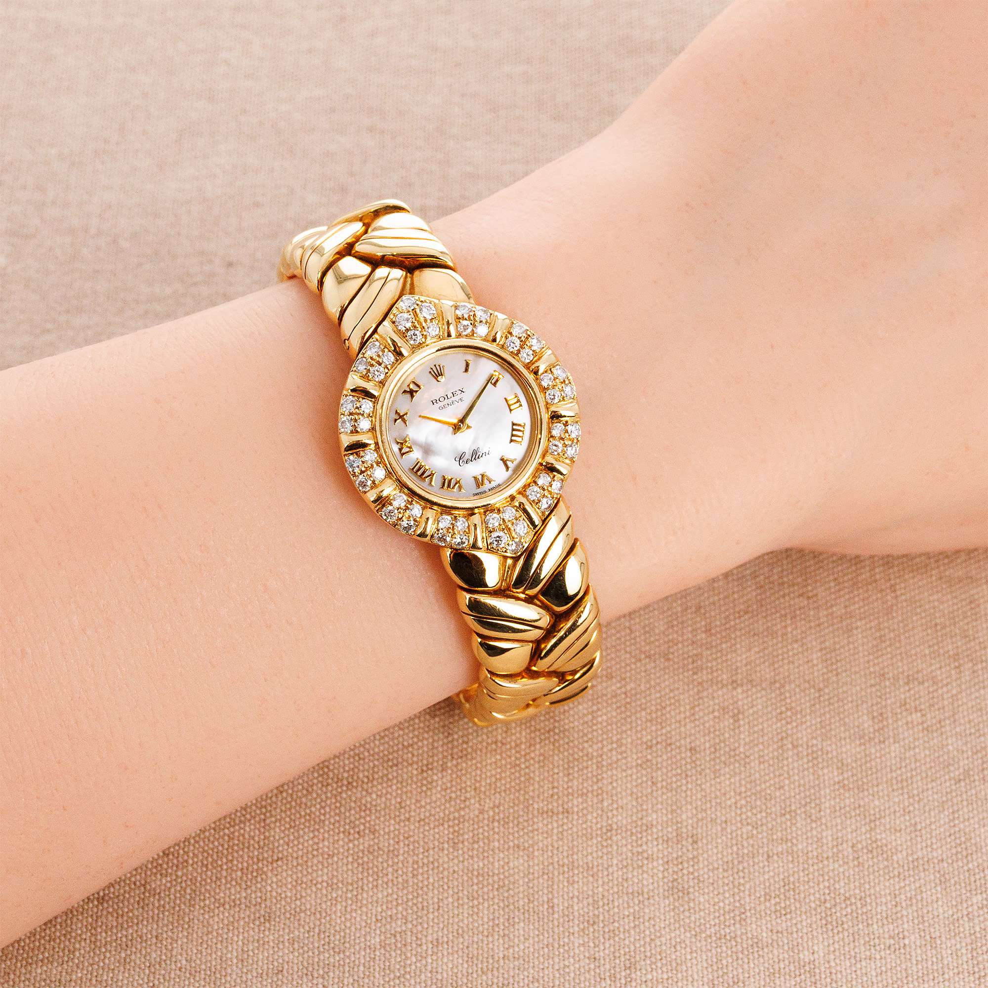 Rolex Yellow Gold Vintage Cellini Mother of Pearl Dial Ref. 2708