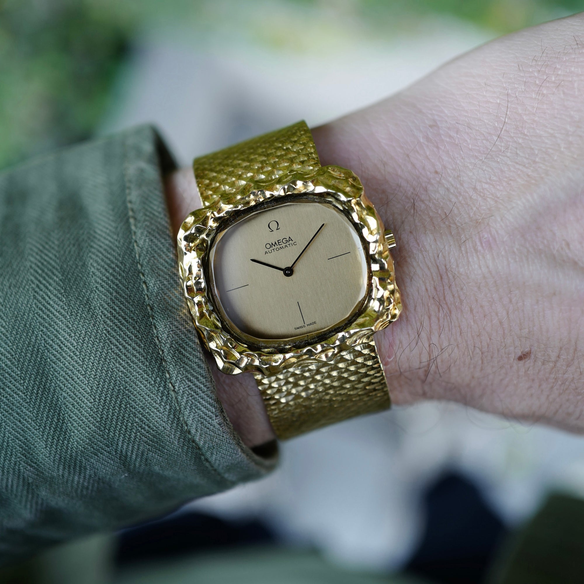 Omega Yellow Gold Sculptural Watch Ref. 8305, Designed by Andrew Grima