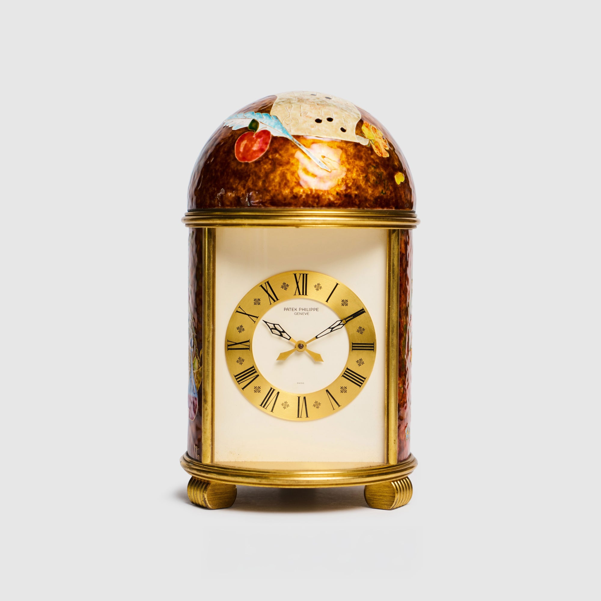 Patek Philippe Solar Power Musique Enamel Dome Cloisonne Table Clock, 1970s