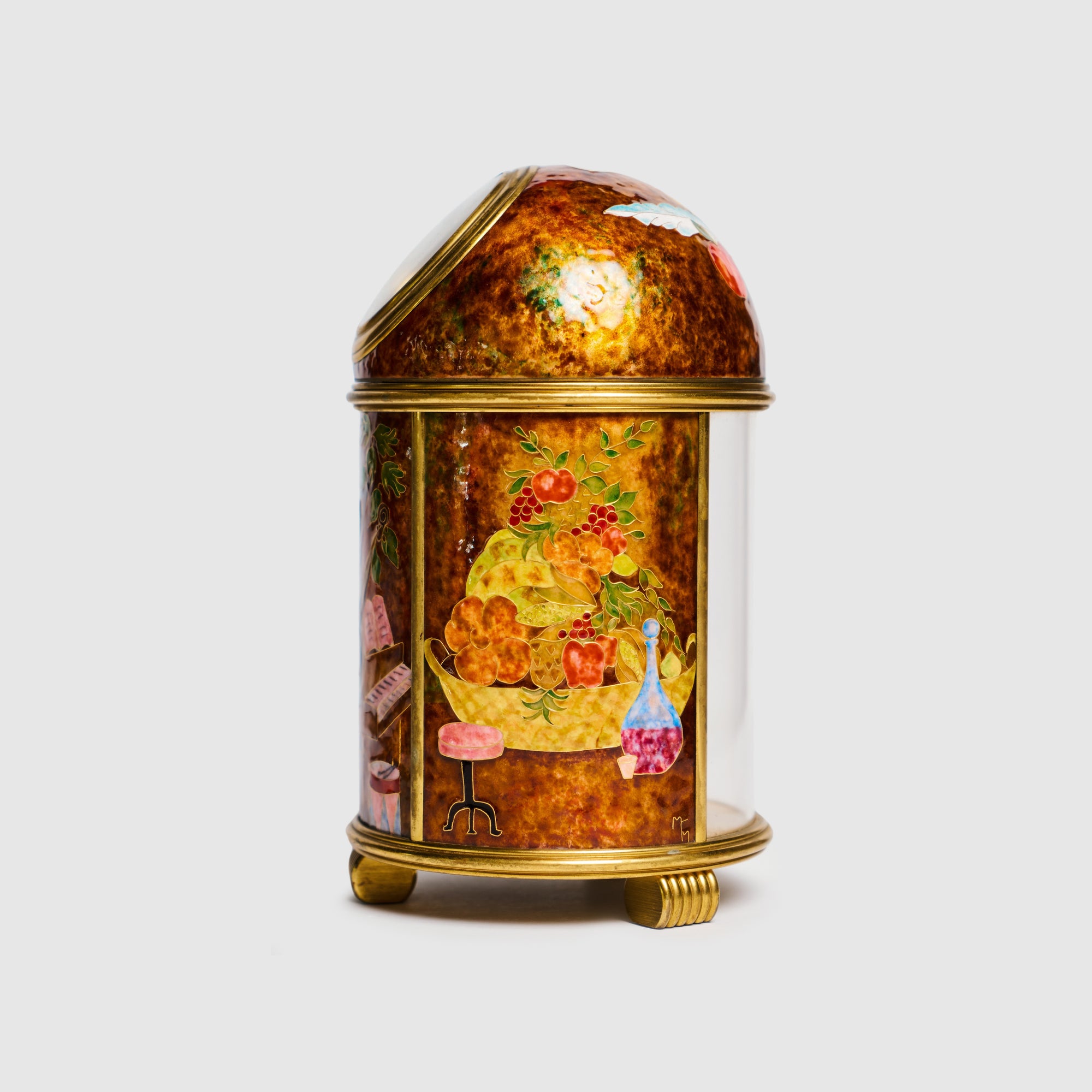 Patek Philippe Solar Power Musique Enamel Dome Cloisonne Table Clock, 1970s