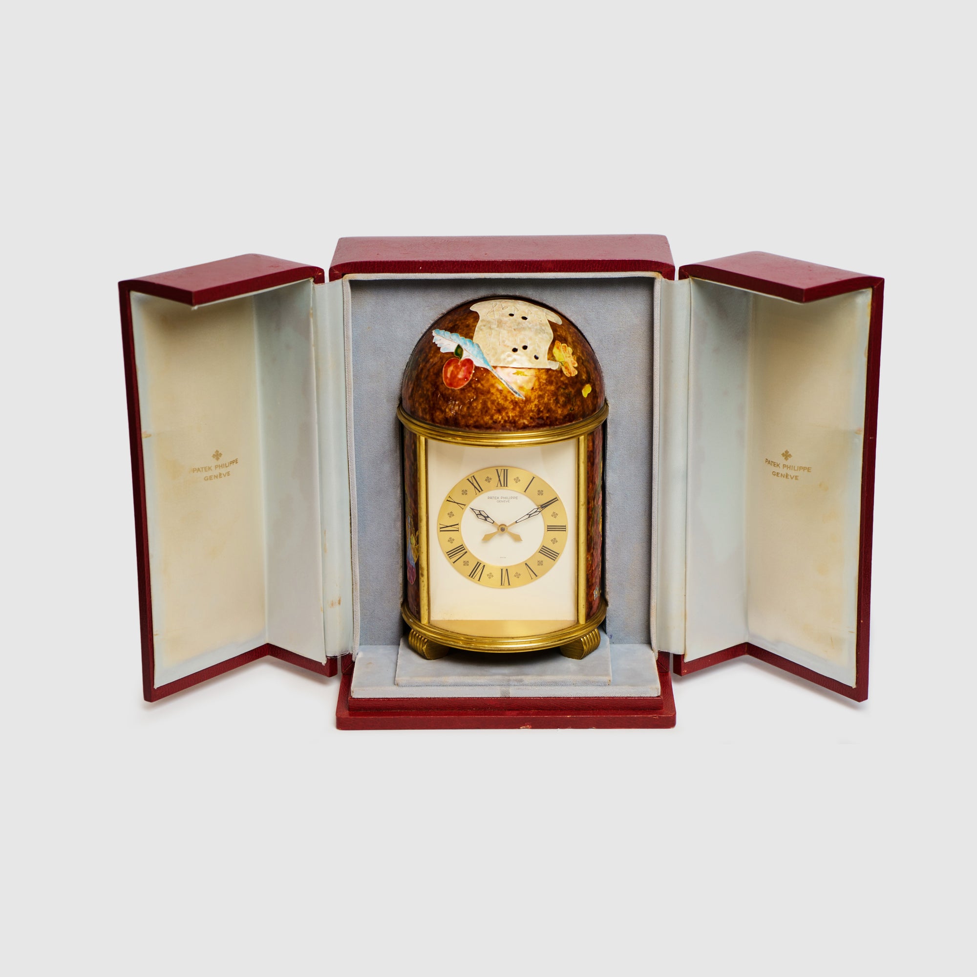 Patek Philippe Solar Power Musique Enamel Dome Cloisonne Table Clock, 1970s