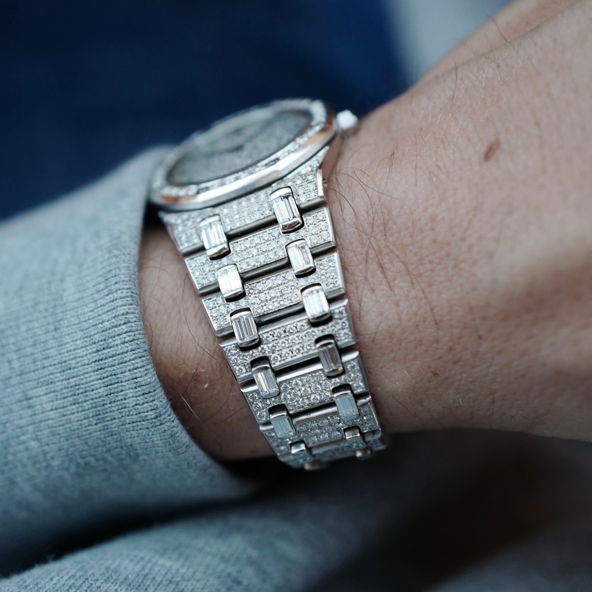 Audemars Piguet - Audemars Piguet White Gold Royal Oak Ref. 56343 with Diamonds, Sapphires and Baguette Diamond - The Keystone Watches