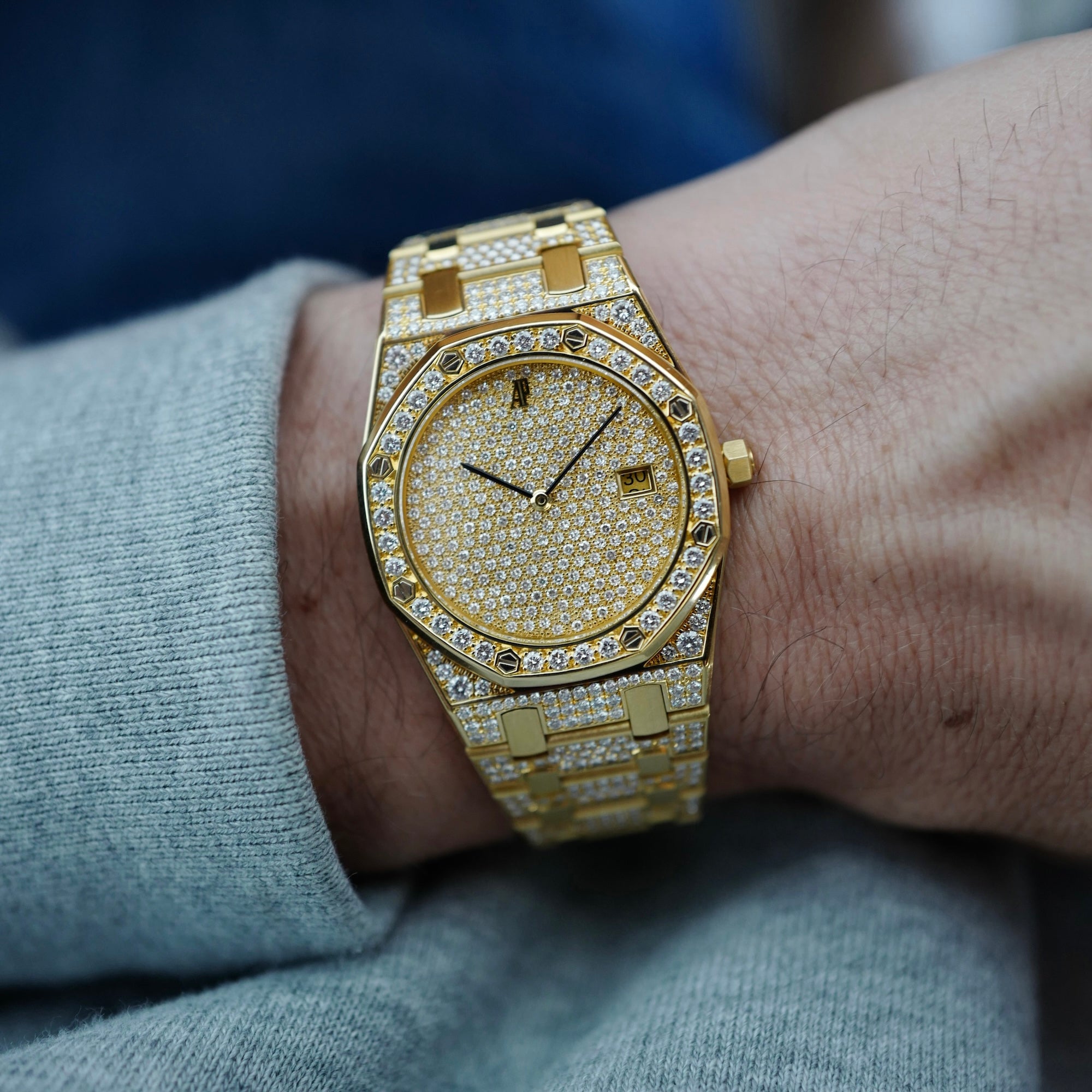 Audemars Piguet - Audemars Piguet Yellow Gold Royal Oak Watch Ref. 56343 with Pave Diamond Dials - The Keystone Watches