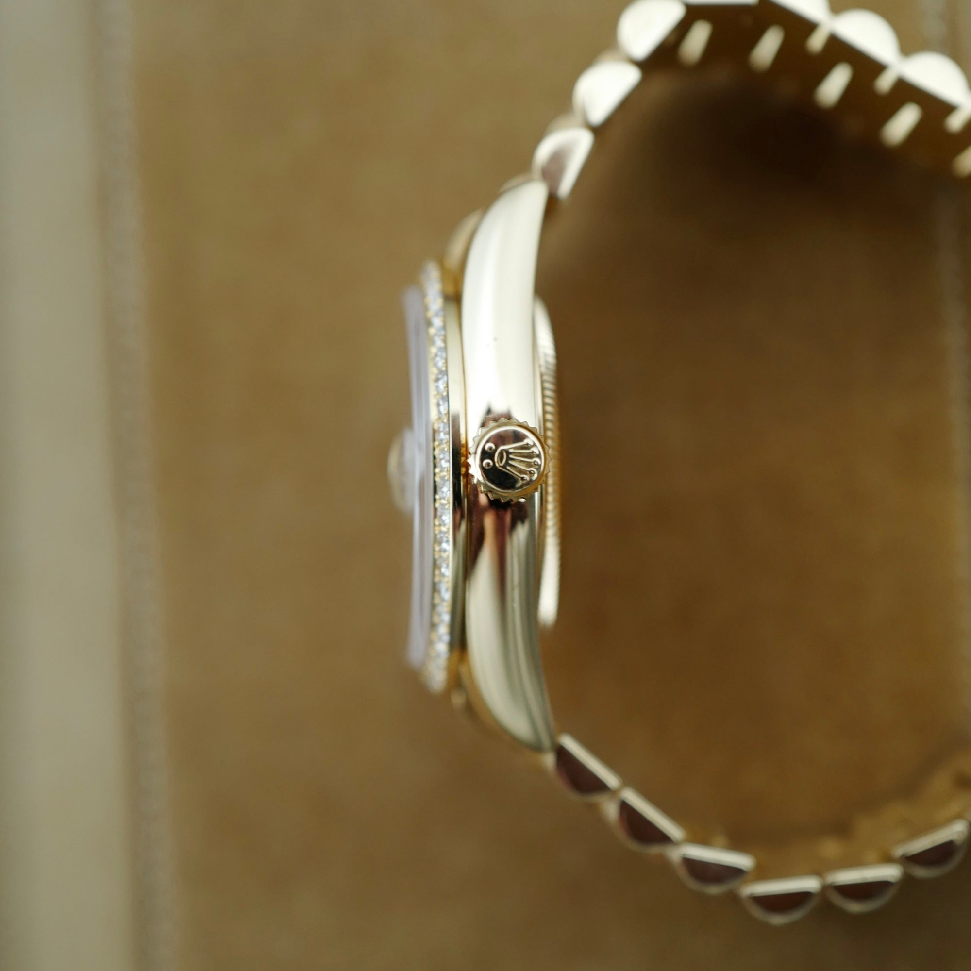 Rolex - Rolex Yellow Gold Day-Date Rare Diamond &amp; Sapphire Dial Watch Ref. 118348 (New Arrival) - The Keystone Watches