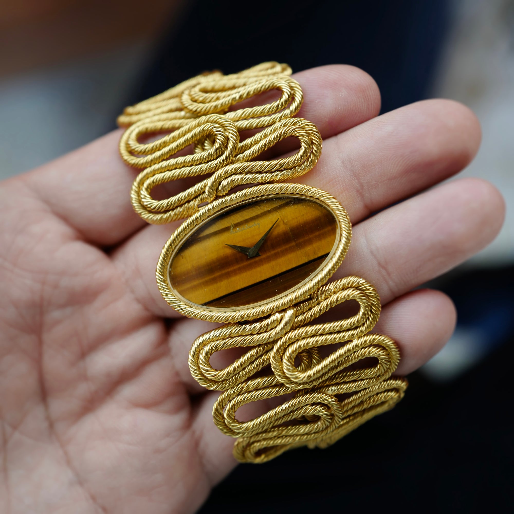 Kutchinsky - Kutchinsky Yellow Gold Tigers Eye Bracelet Watch (New Arrival) - The Keystone Watches