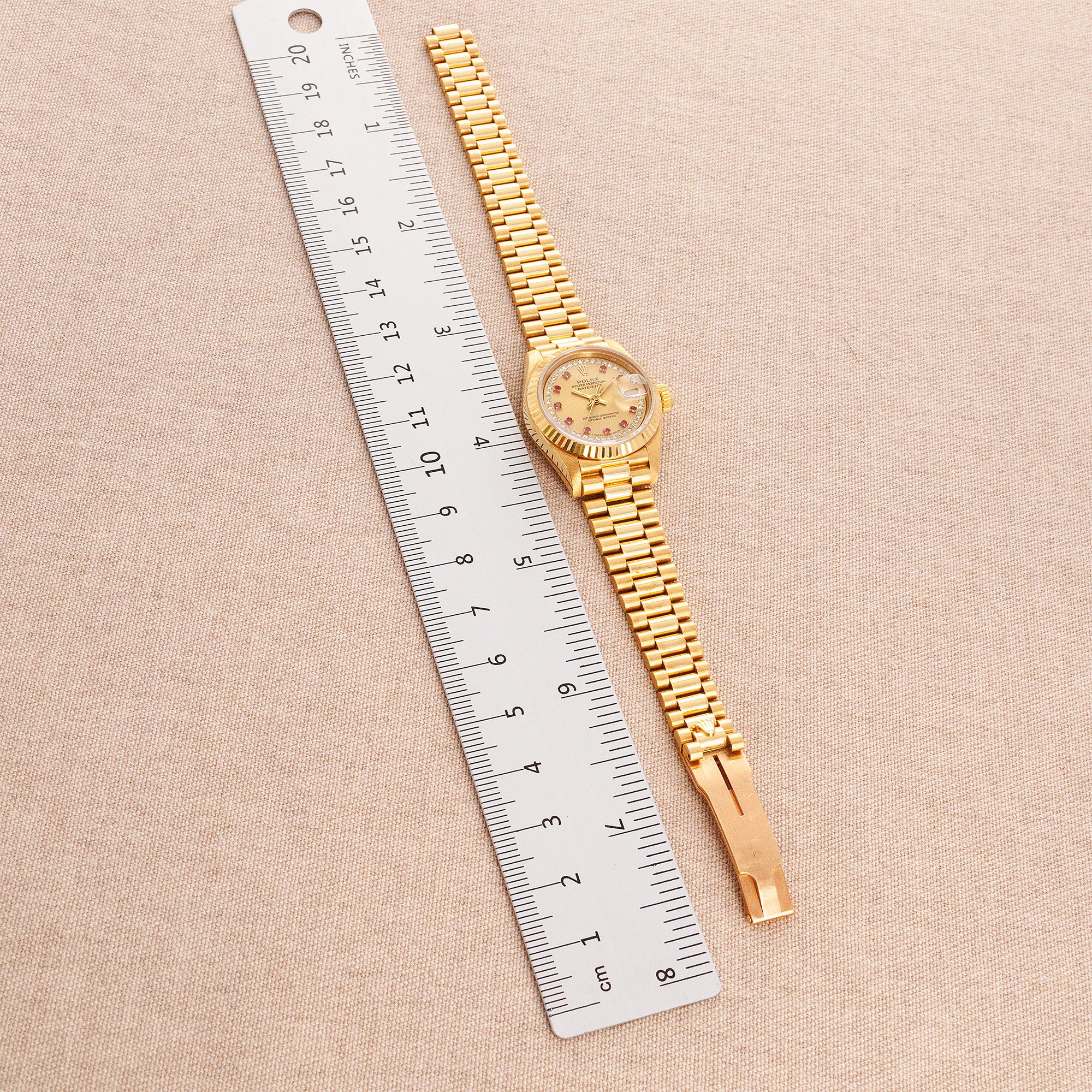 Rolex - Rolex Yellow Gold Datejust Ref. 69178 with Ruby and Diamond String Dial - The Keystone Watches
