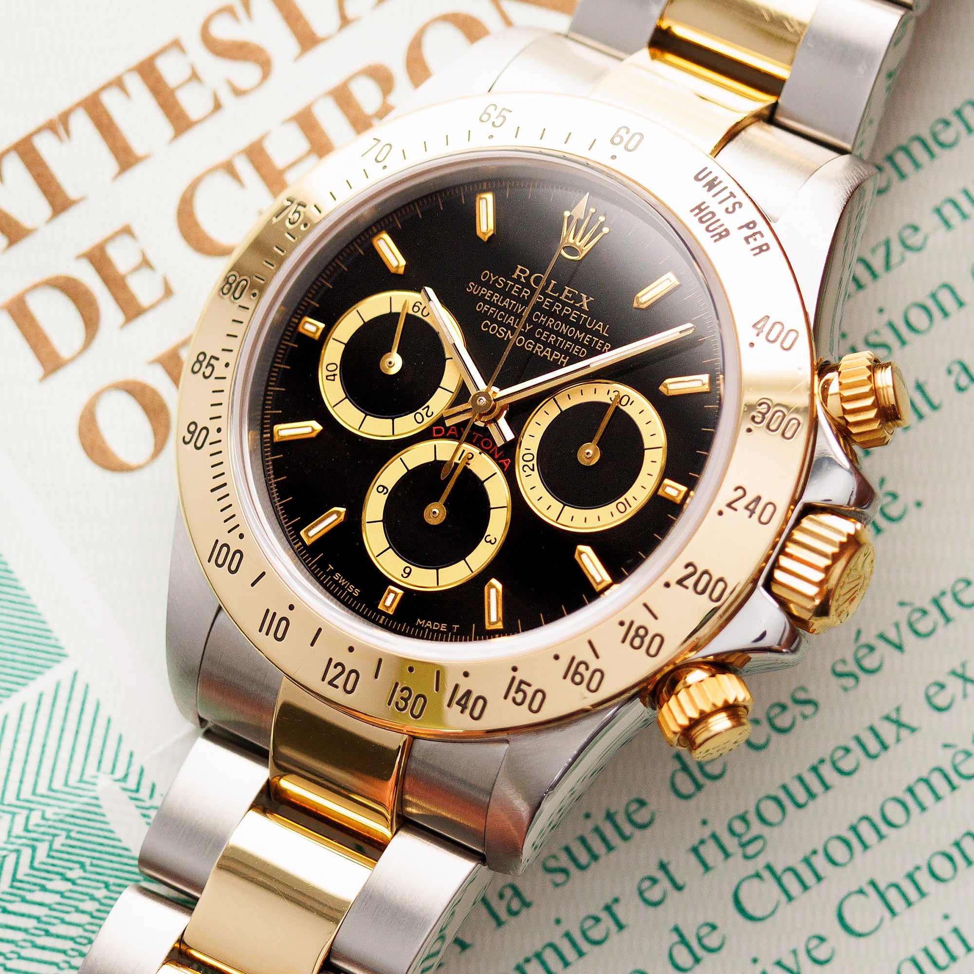 Rolex Two-Tone Zenith Daytona Ref. 16523 with Original Warranty