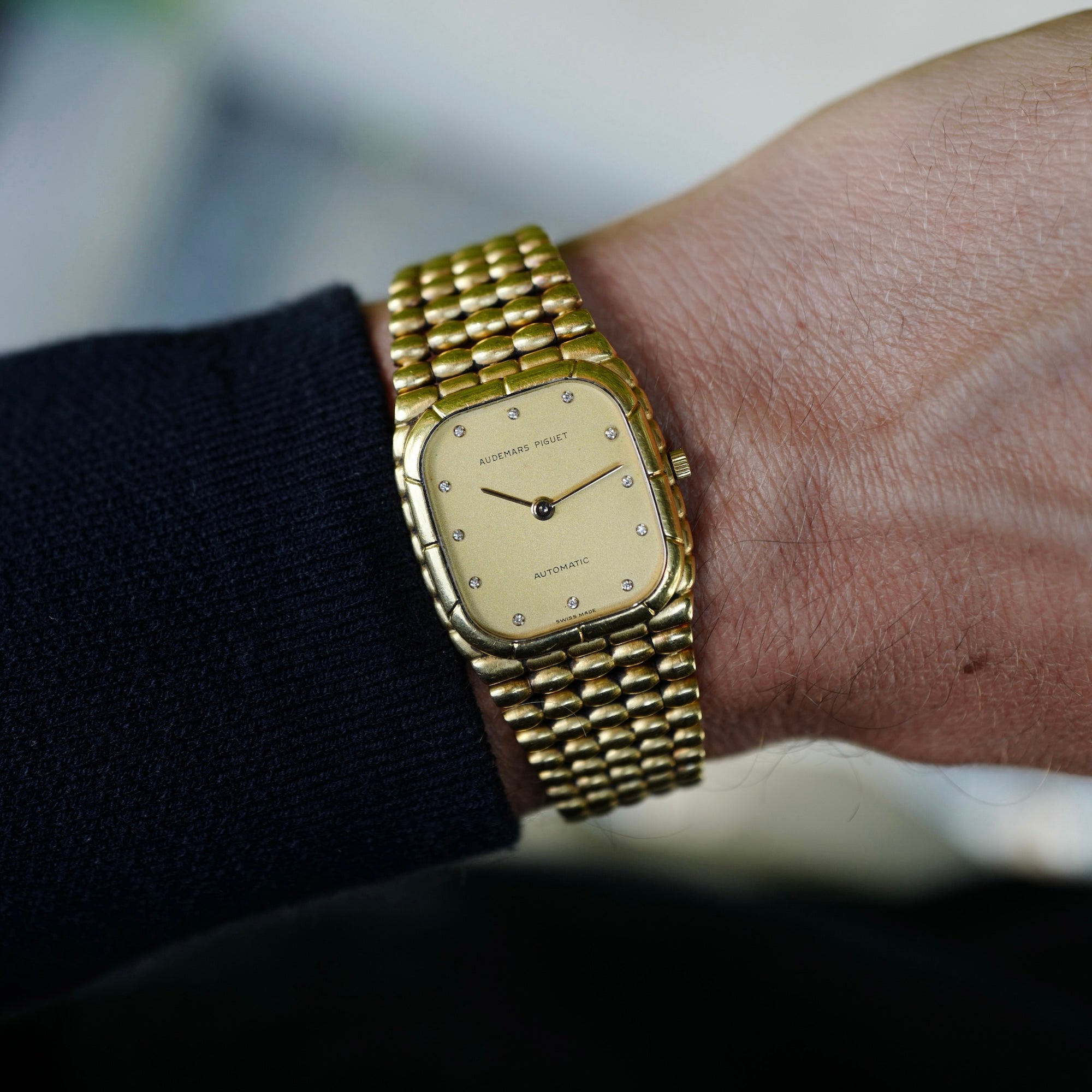 Audemars Piguet Yellow Gold Automatic Bamboo Bullet Bracelet Watch (New Arrivals)