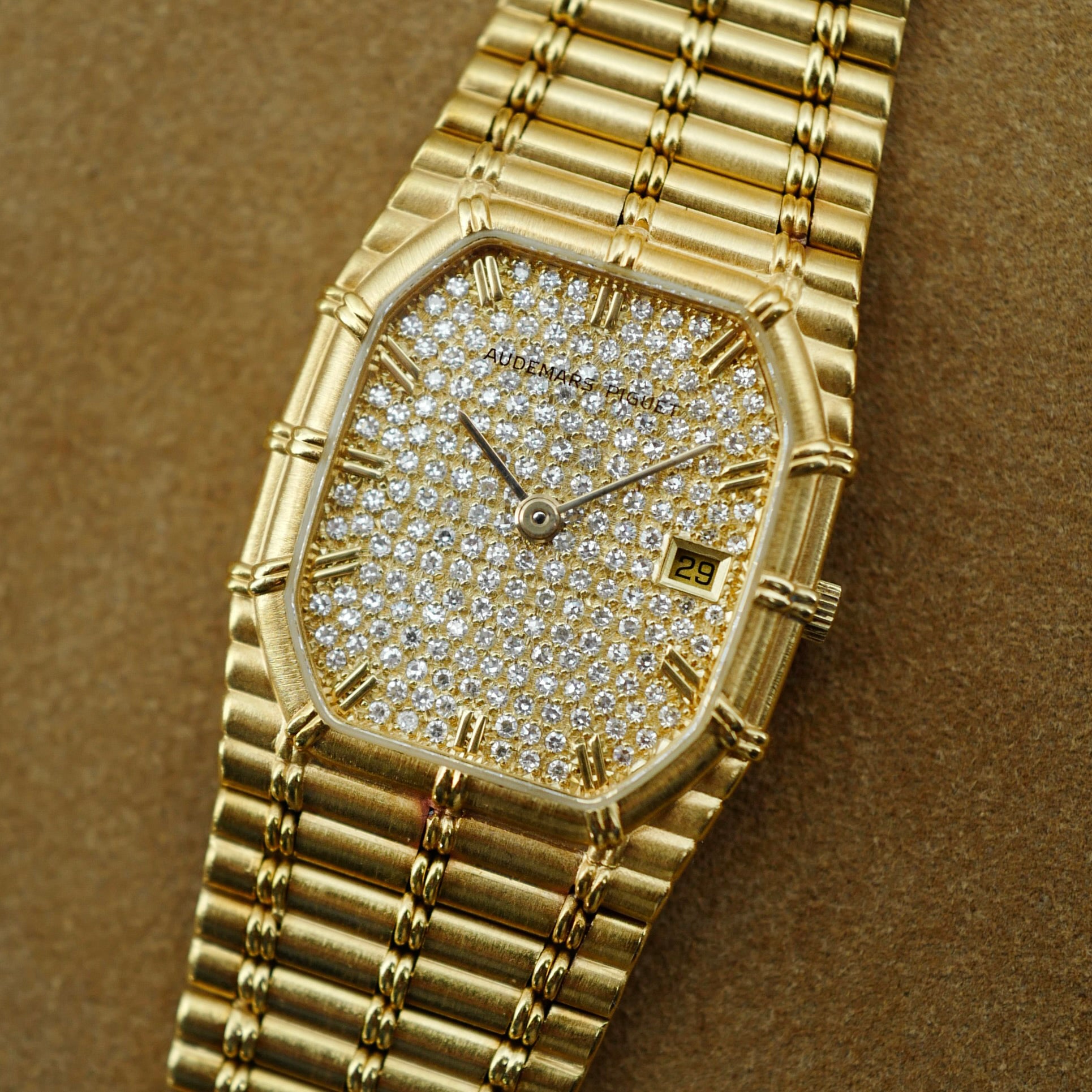 Audemars Piguet Yellow Gold Bamboo Pave Automatic (New Arrival)
