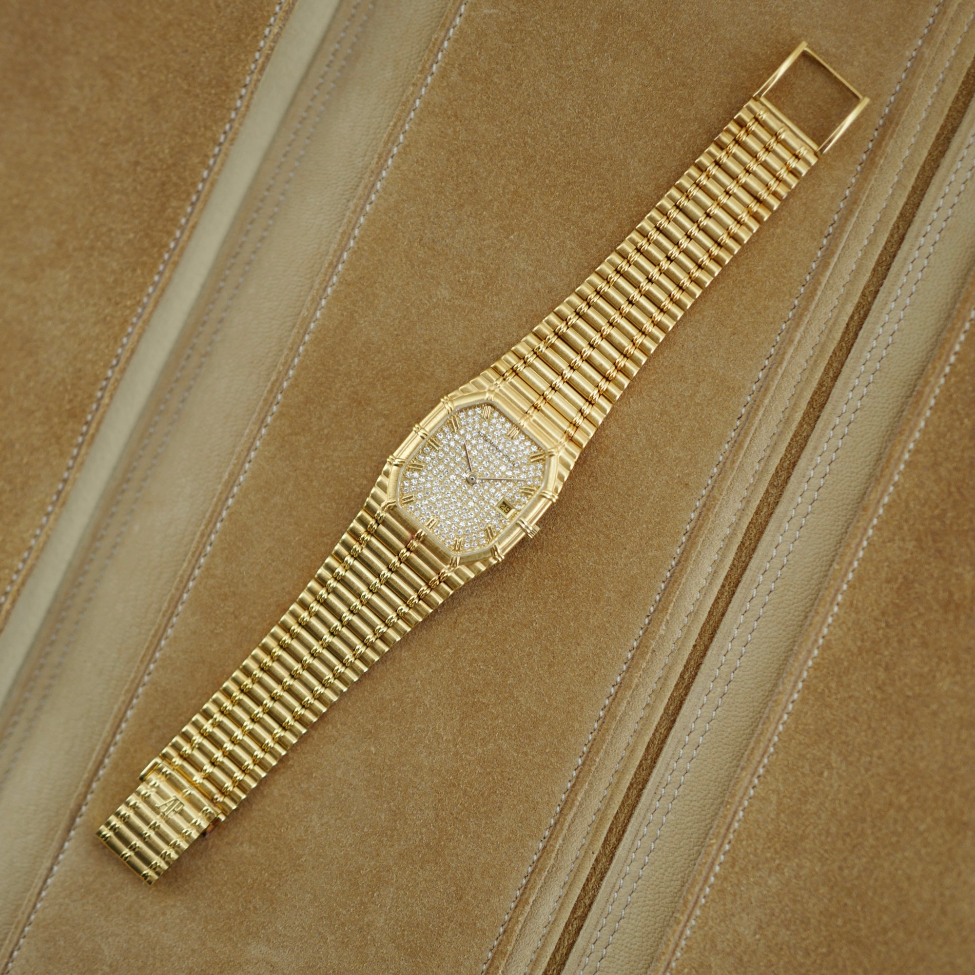 Audemars Piguet Yellow Gold Bamboo Pave Automatic (New Arrival)