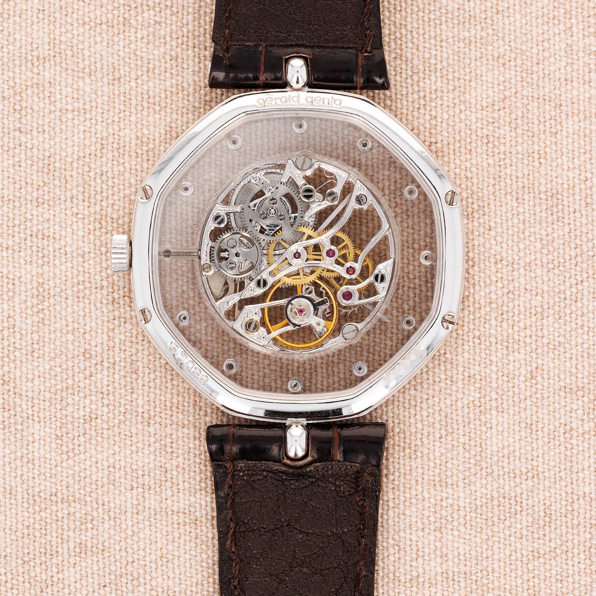 Gerald Genta White Gold Skeleton Octagonal Watch Ref. G2099