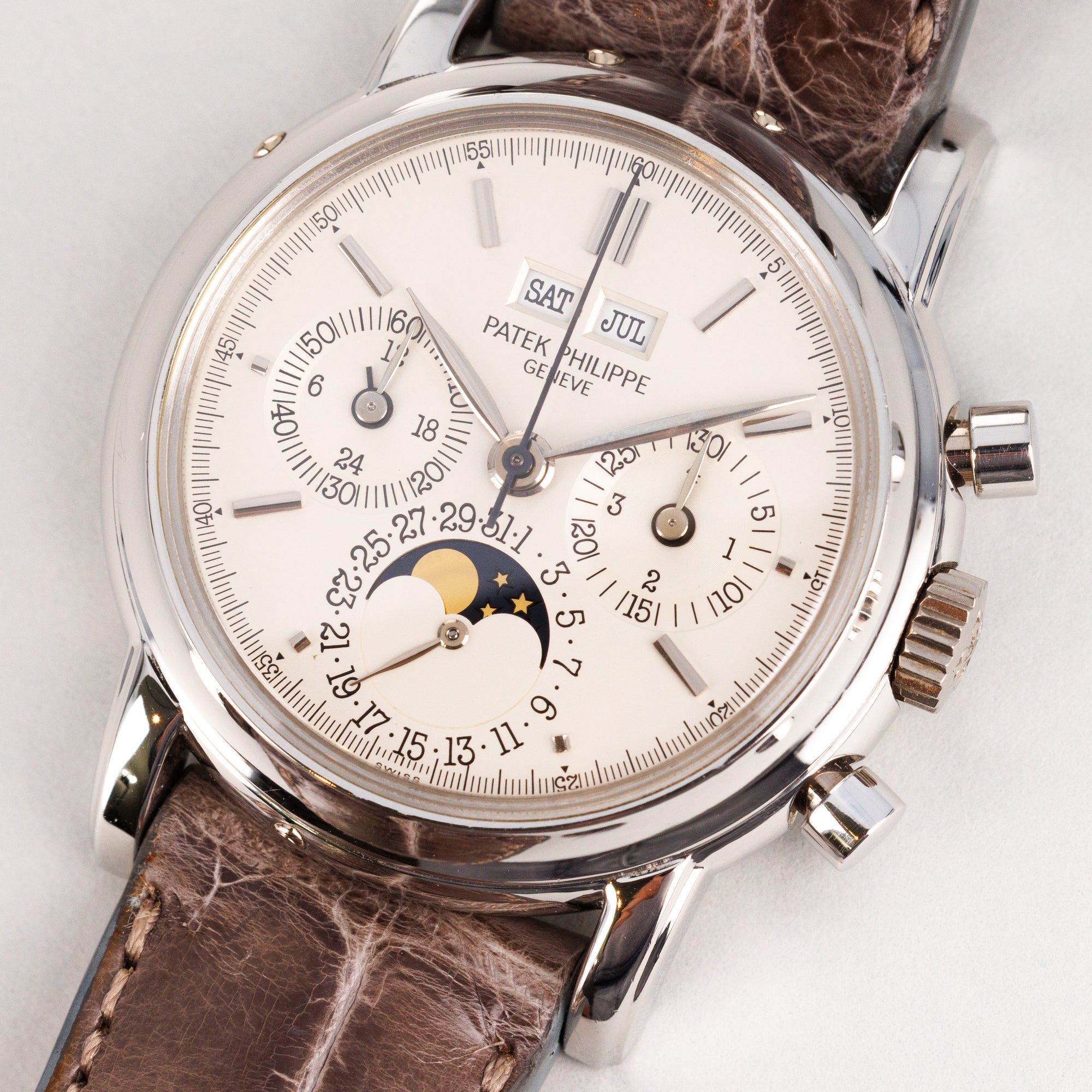 Patek Philippe Platinum Perpetual Calendar Chronograph Watch Ref. 3970, Second Series