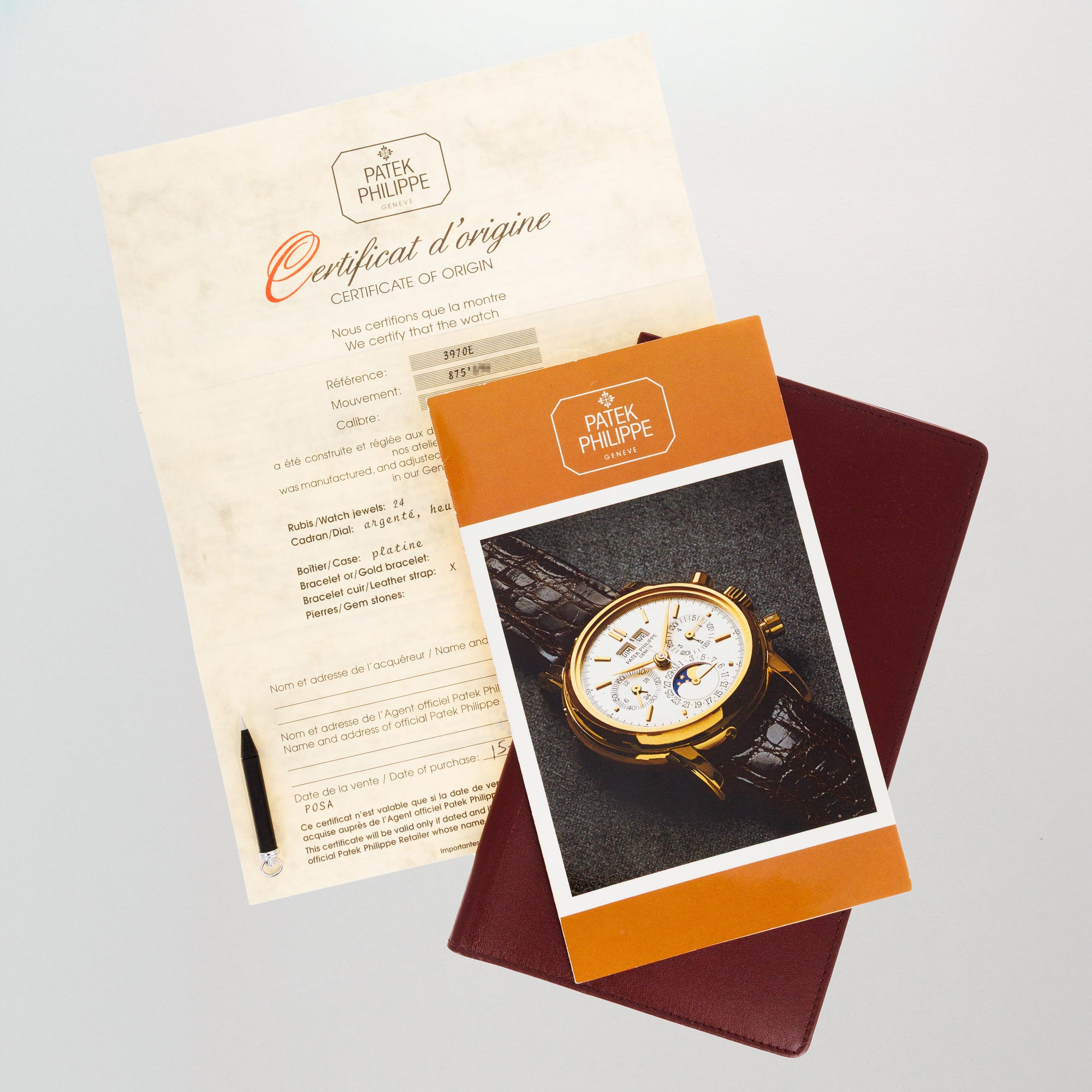 Patek Philippe Platinum Perpetual Calendar Chronograph Watch Ref. 3970, Second Series