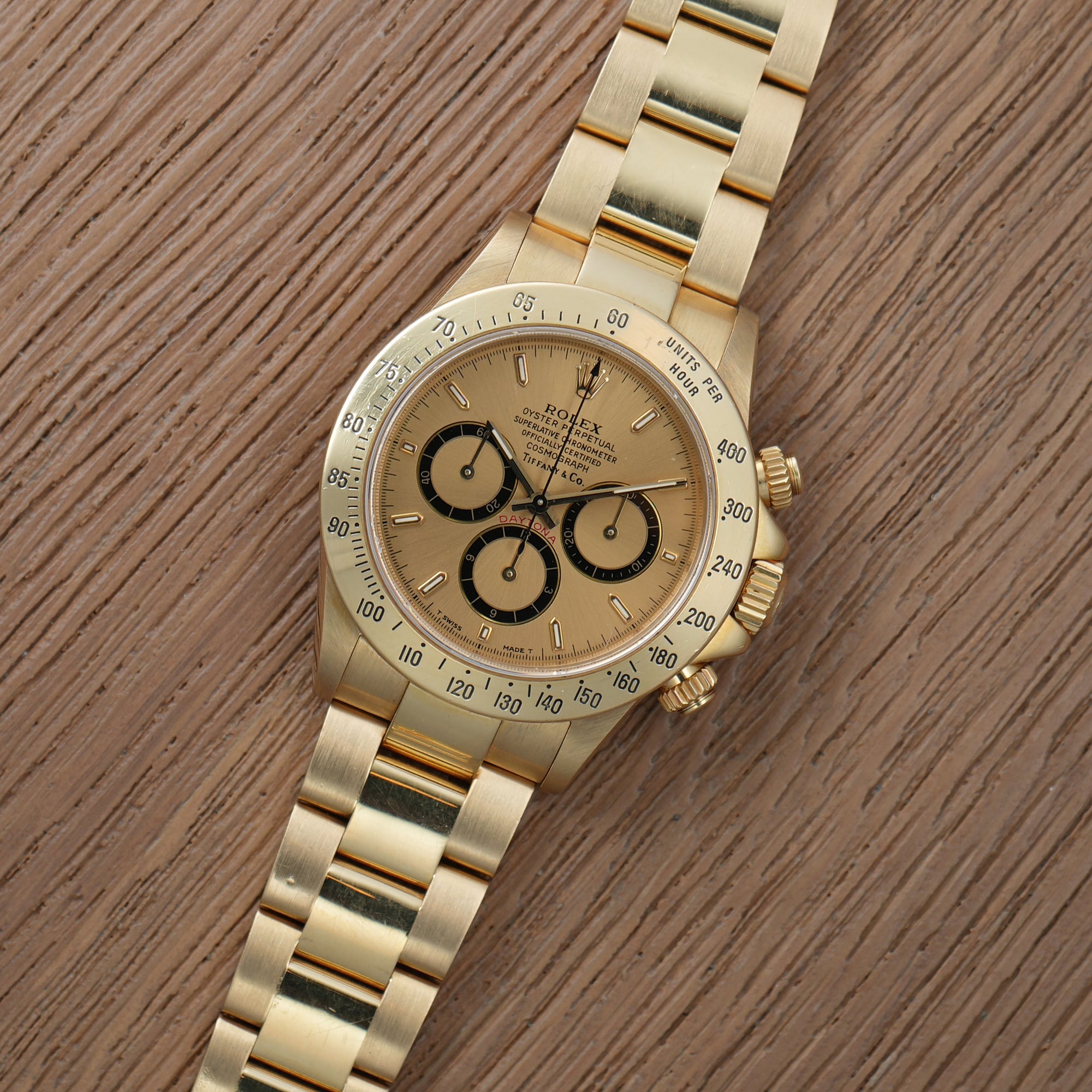 Rolex Yellow Gold Zenith Daytona Ref. 16528 Retailed by Tiffany & Co. (New Arrival)