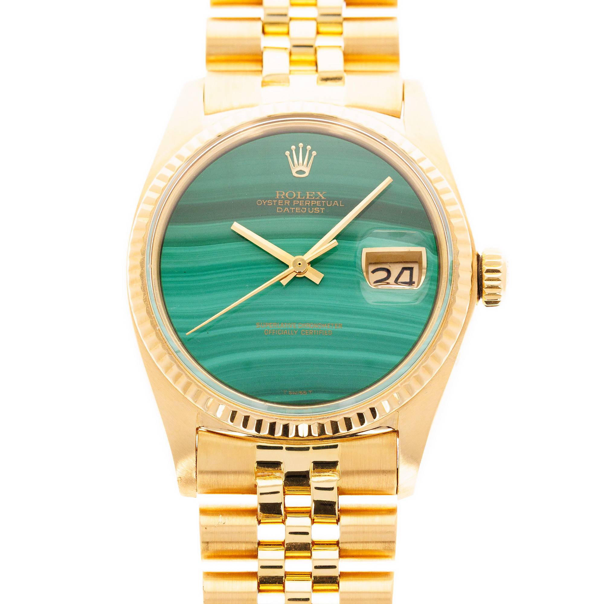 Rolex - Rolex Yellow Gold Datejust Malachite Dial Ref. 1601 - The Keystone Watches