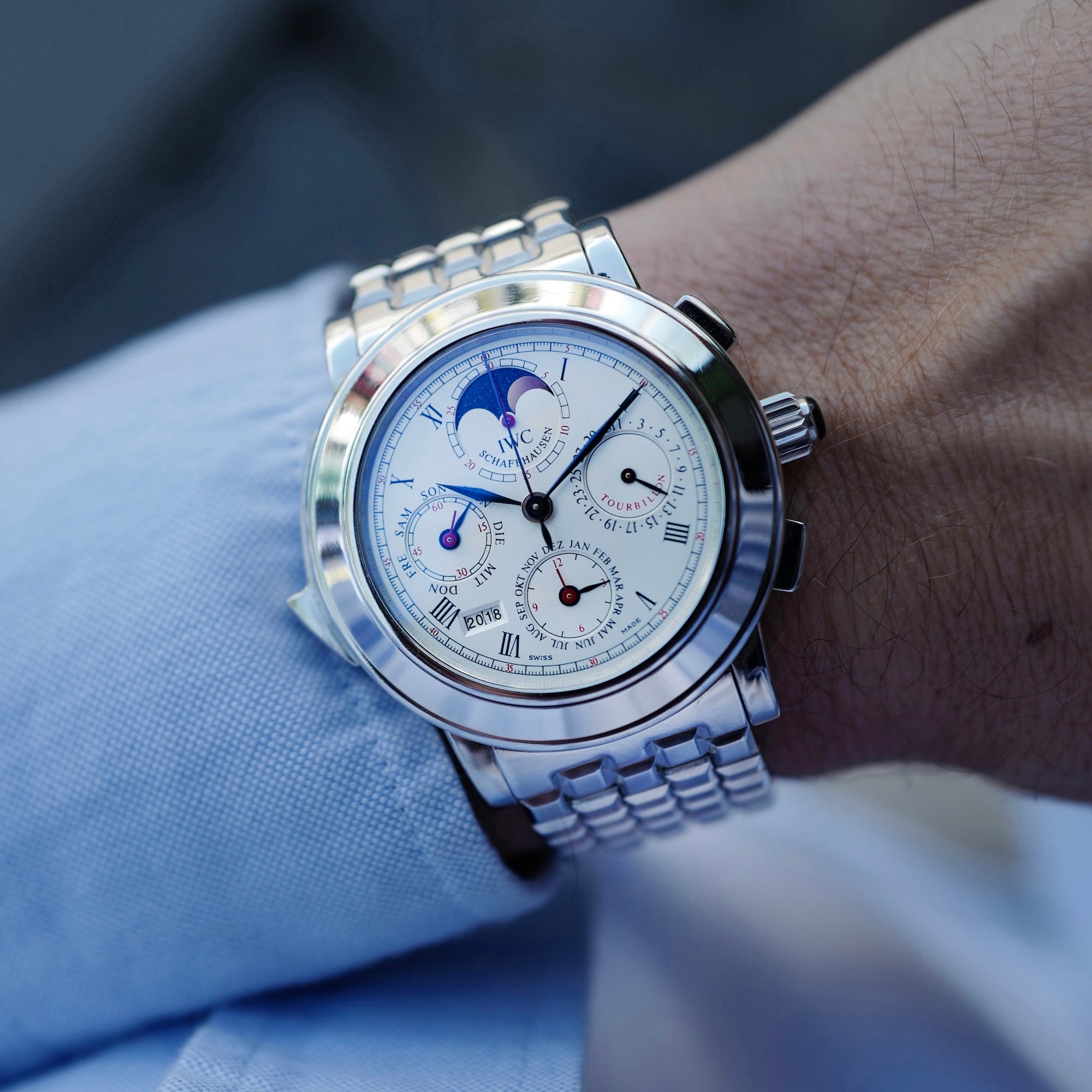 IWC Platinum Il Destriero Scafusia Grand Complication Bracelet Watch (New Arrival)