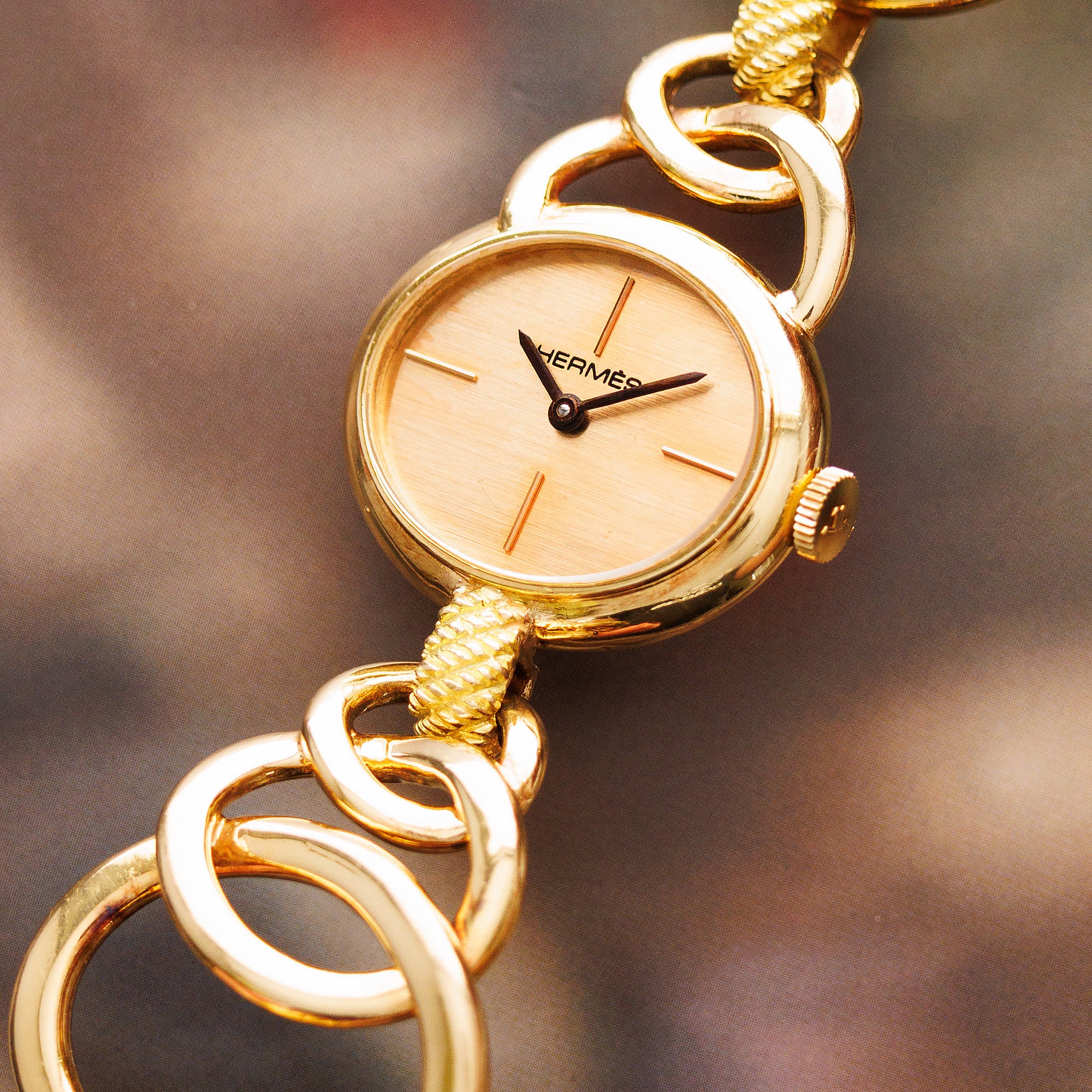 Hermes Yellow Gold Bracelet Watch