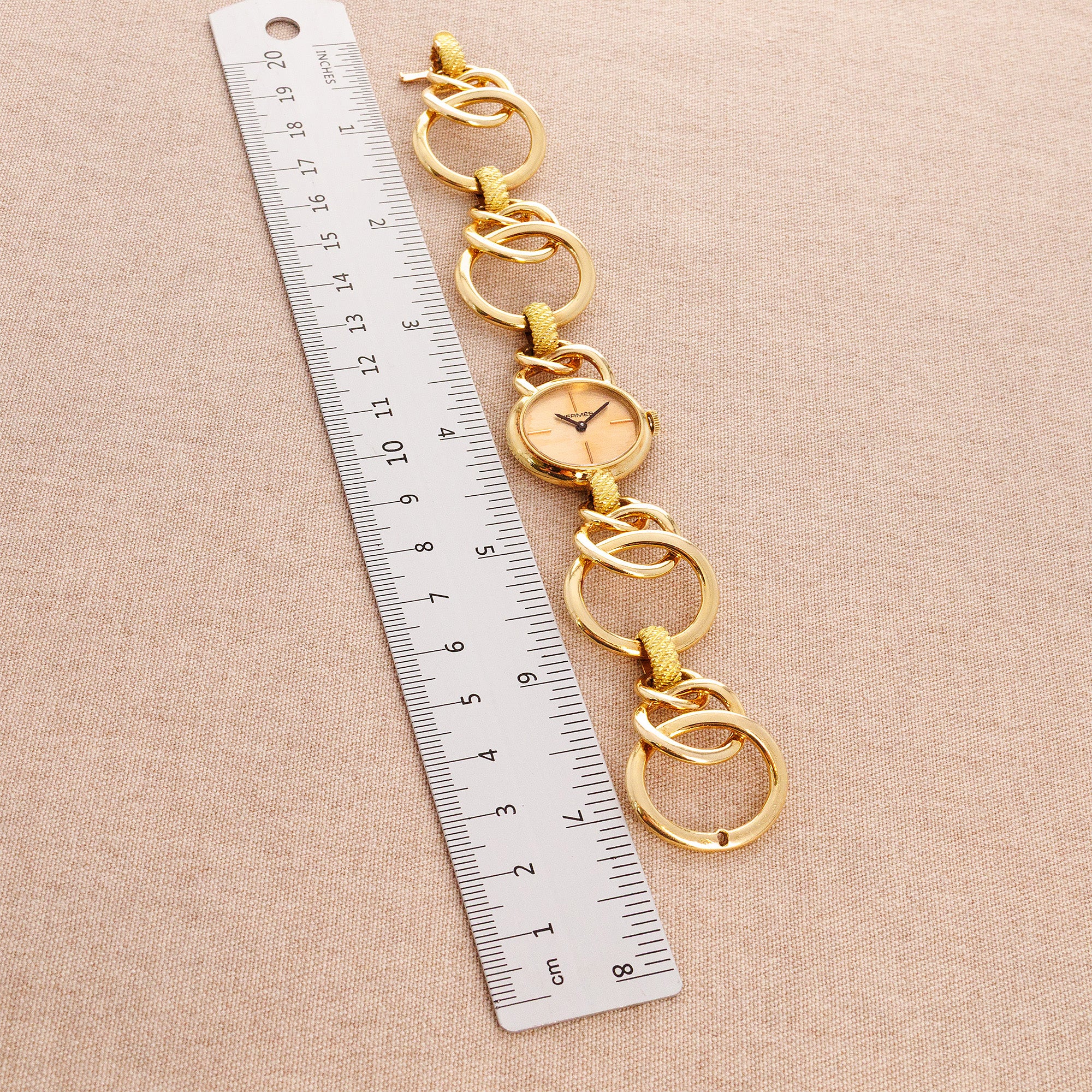 Hermes Yellow Gold Bracelet Watch