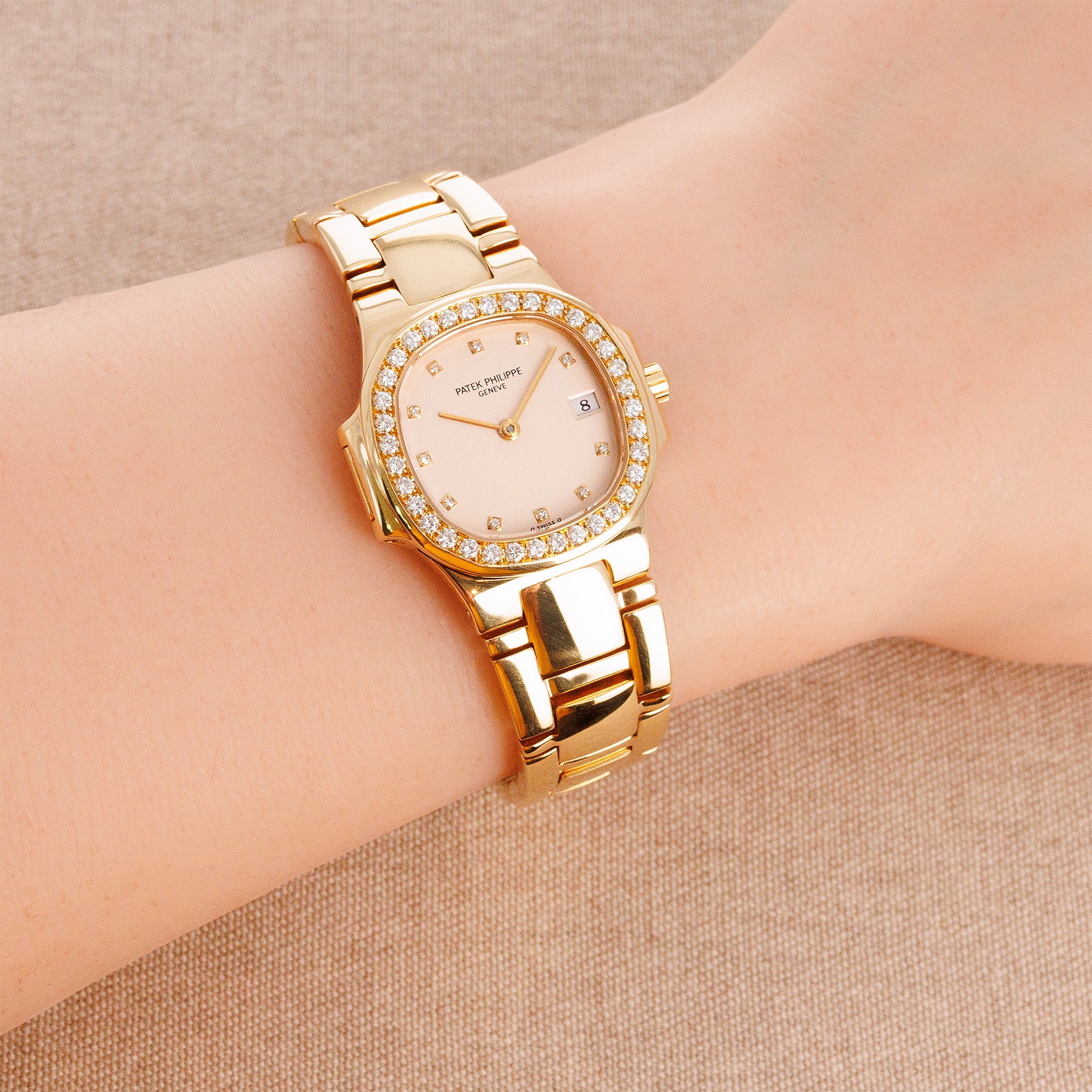 Patek Philippe Yellow Gold Nautilus Diamond Watch Ref. 4700