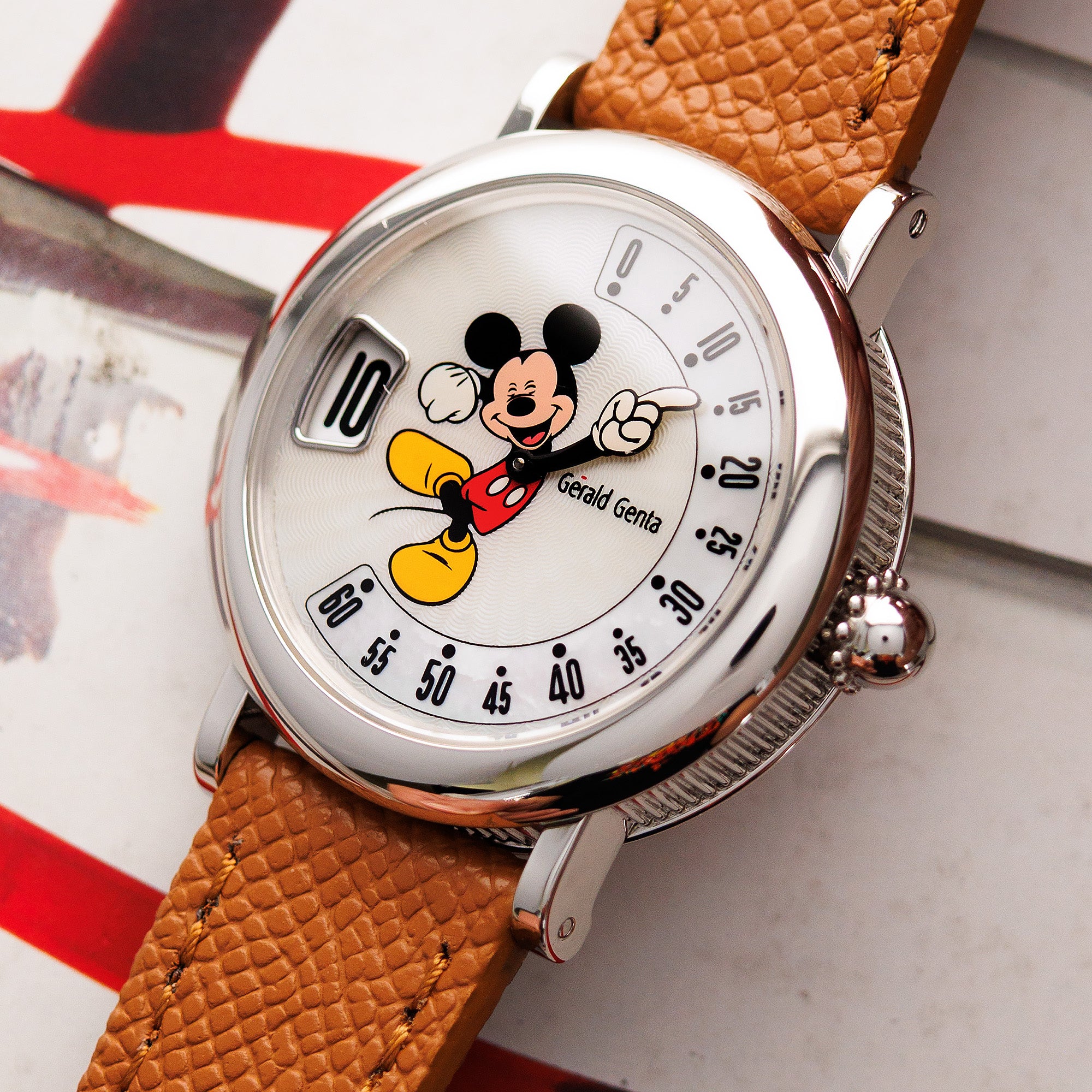 Gerald Genta - Gerald Genta Steel Mickey Mouse Fantasy Retro M.10 with Guilloche MOP Dial - The Keystone Watches