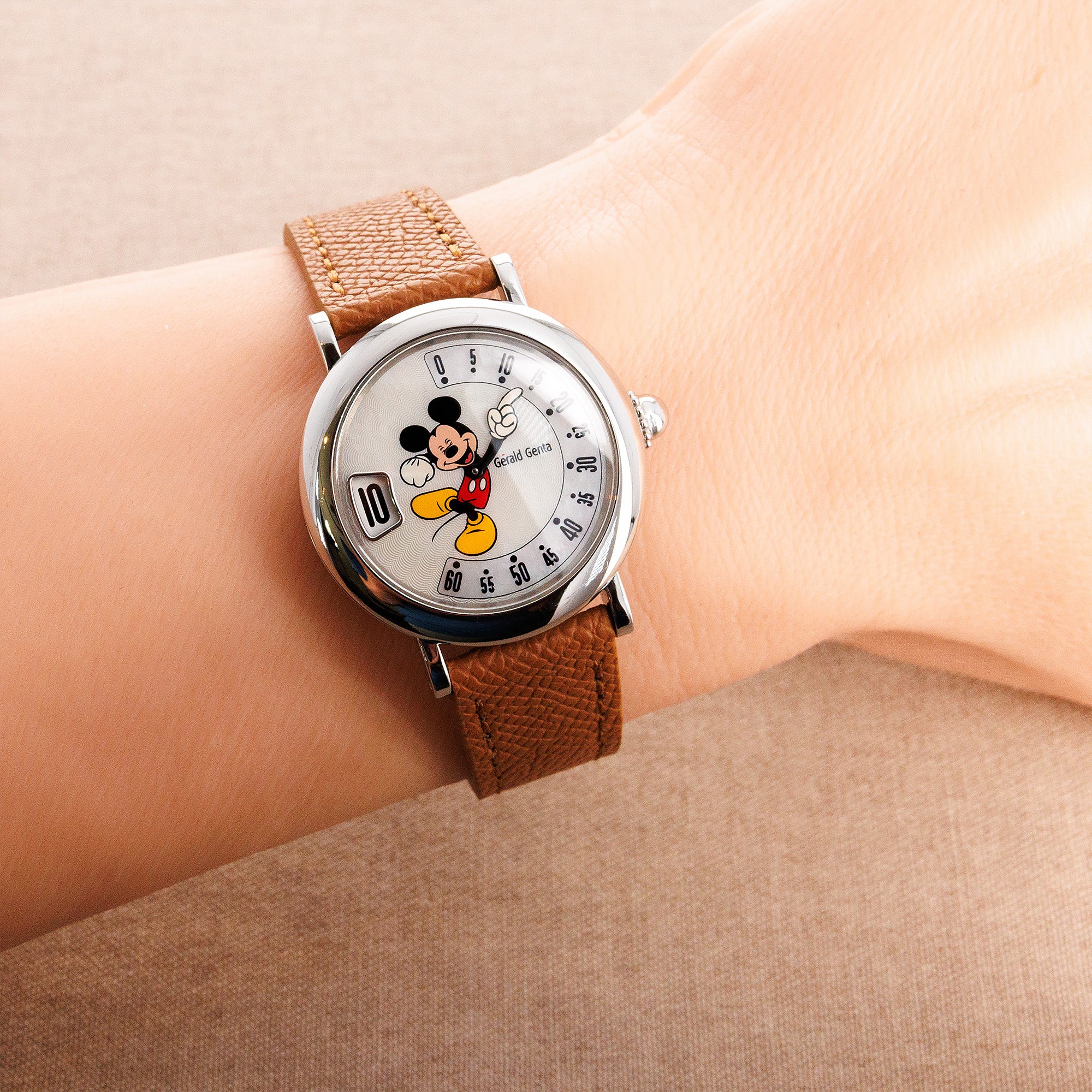 Gerald Genta - Gerald Genta Steel Mickey Mouse Fantasy Retro M.10 with Guilloche MOP Dial - The Keystone Watches