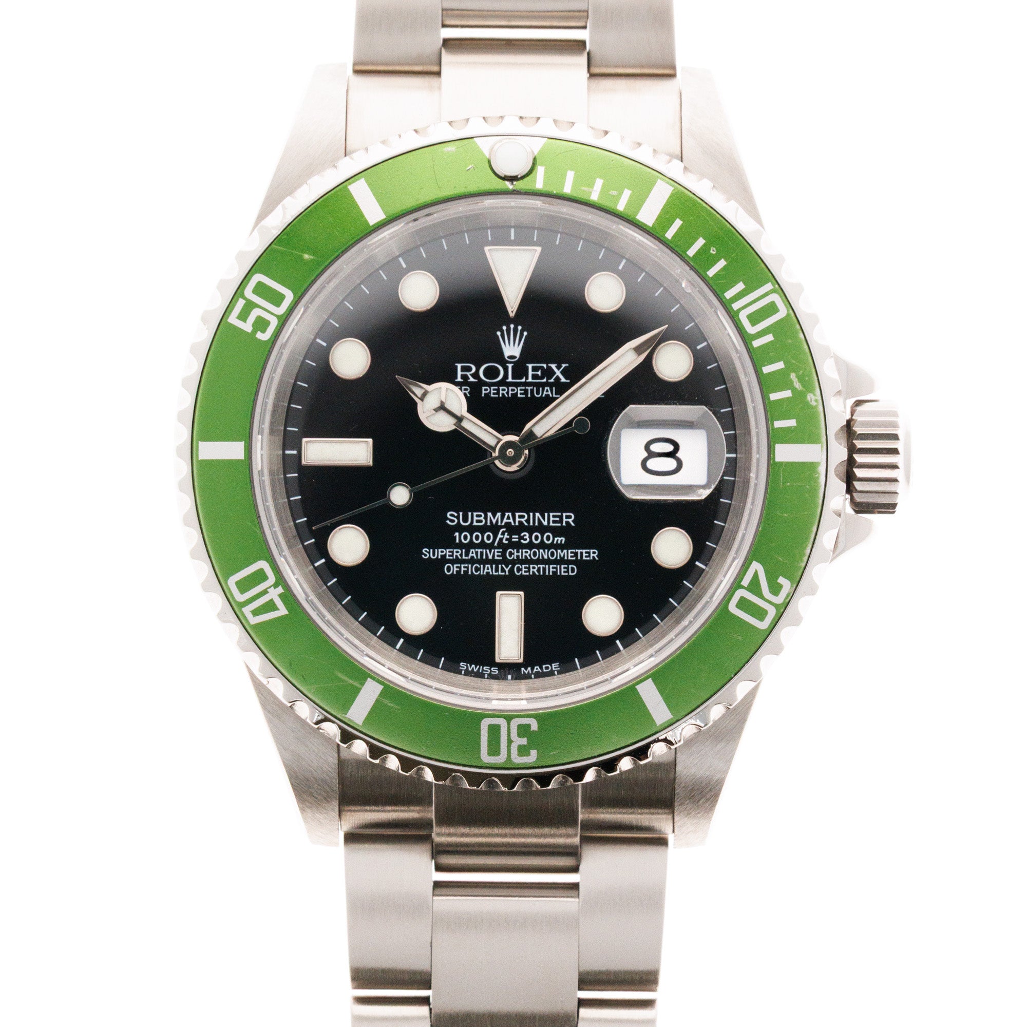 Rolex Steel Flat 4 Kermit Submariner Ref. 16610LV