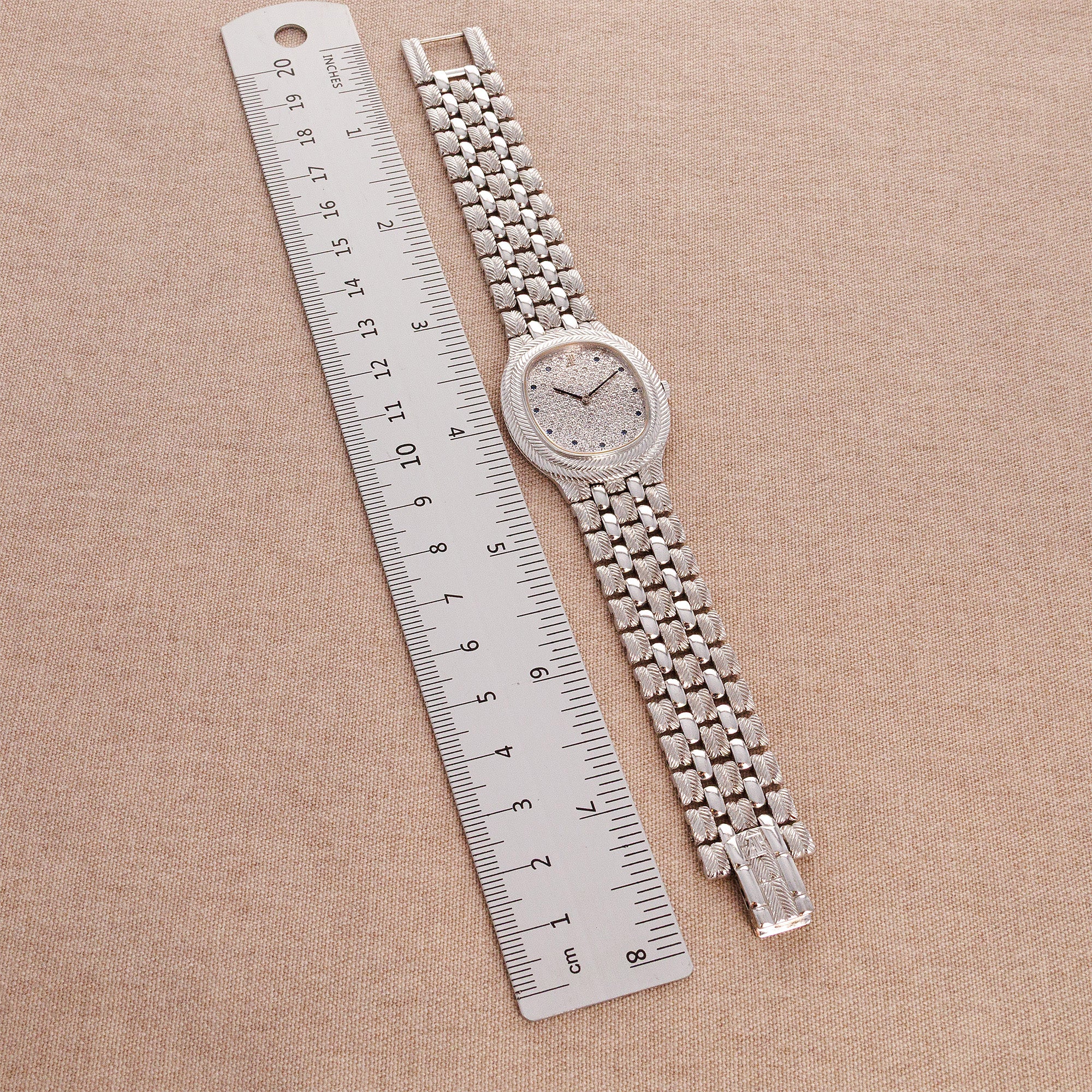 Audemars Piguet - Audemars Piguet White Gold Vinage Ellipse with Pave and Sapphire Dial Ref. 56455BC - The Keystone Watches