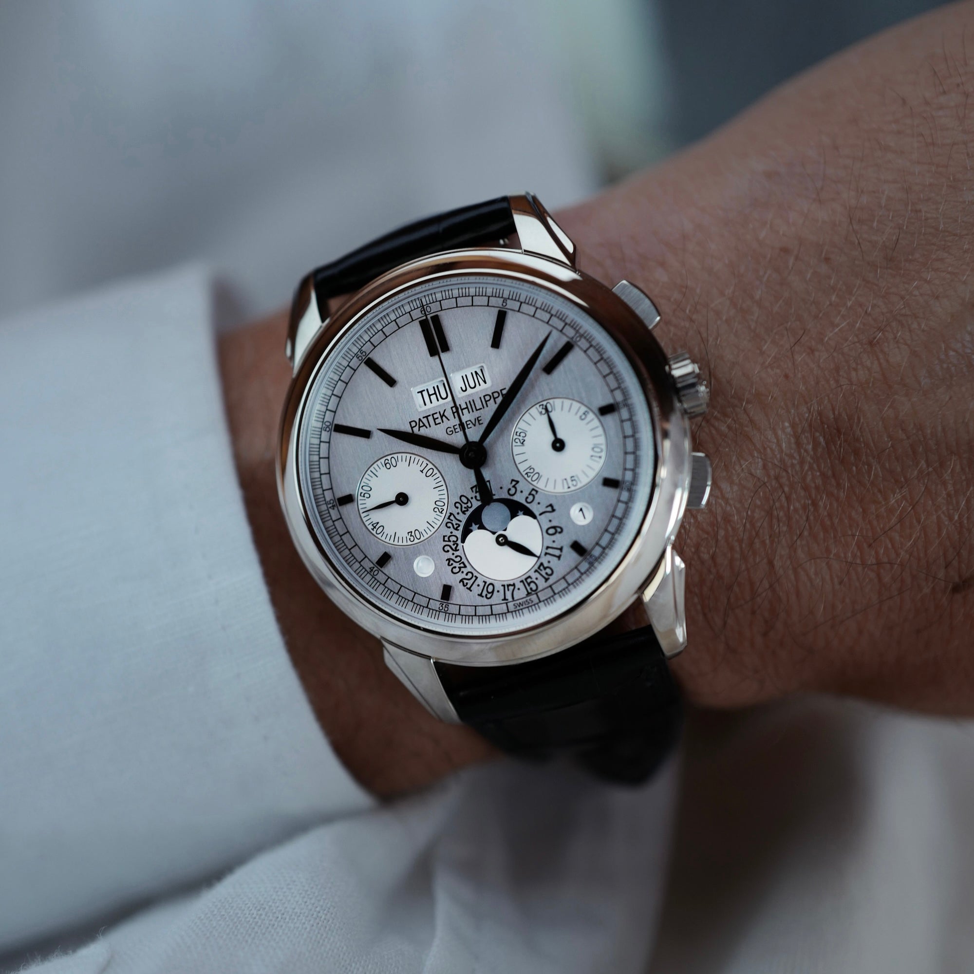 Patek Philippe White Gold Perpetual Calendar Chronograph Ref. 5270G (New Arrival)