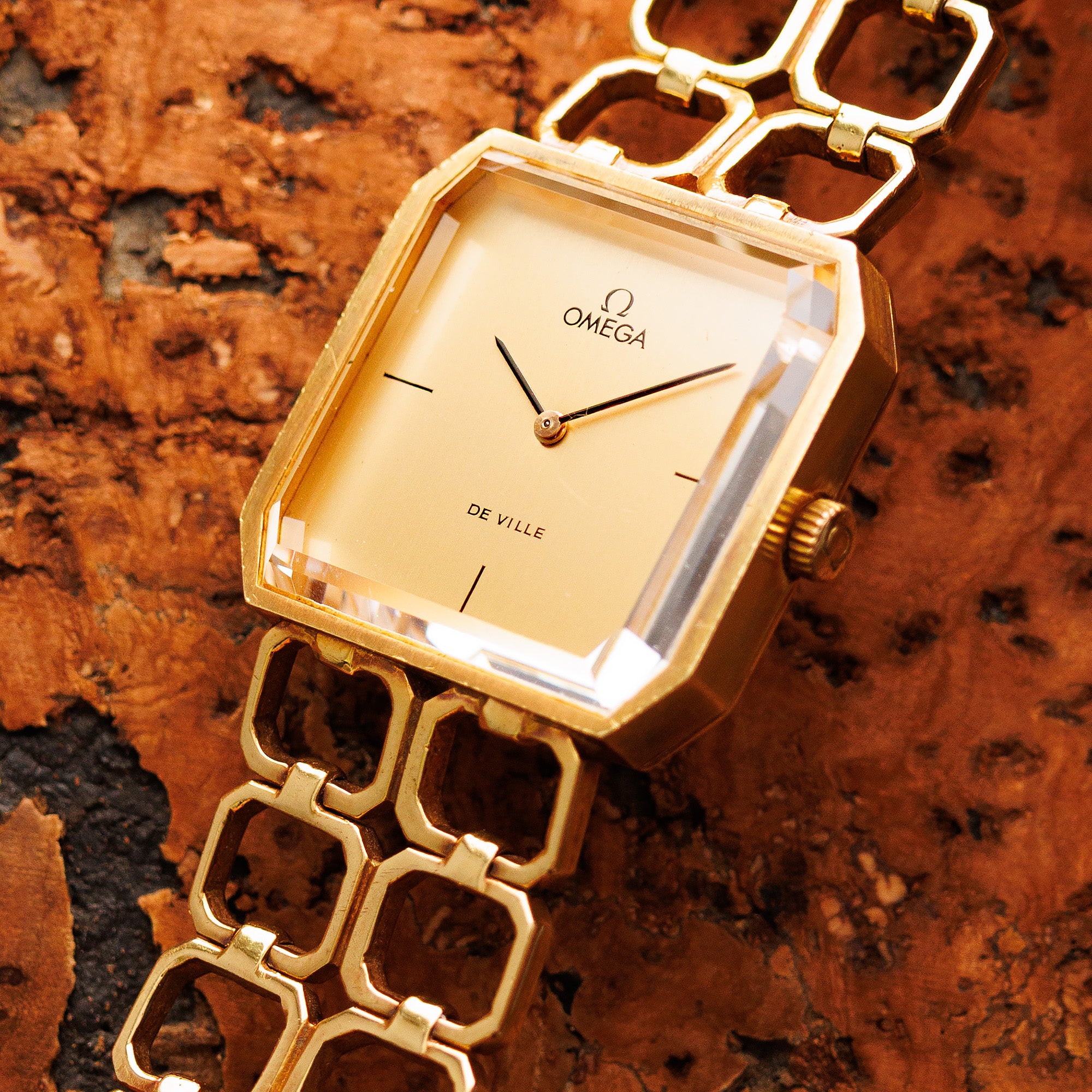 Omega Yellow Gold Vintage De Ville Bracelet Watch