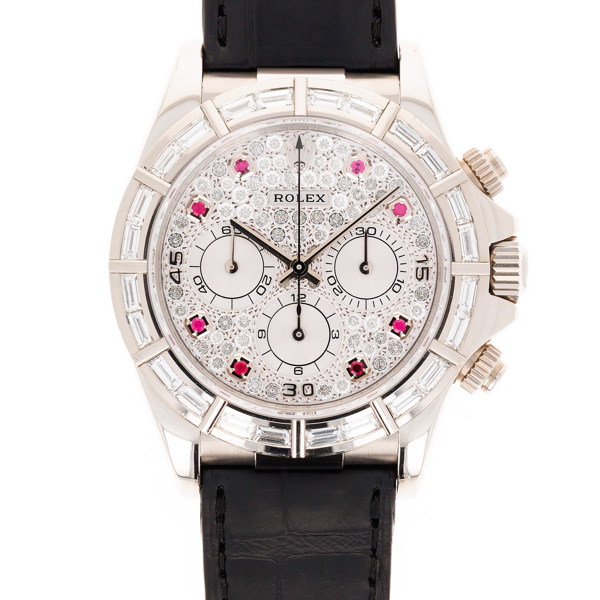 Rolex White Gold Zenith Daytona Ref. 16589 with Factory Diamonds