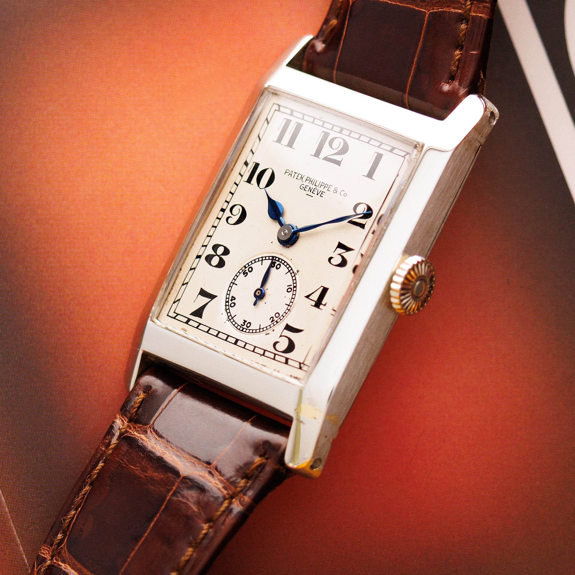 Patek Philippe White Gold Rectangular Art Deco Watch (New Arrival)