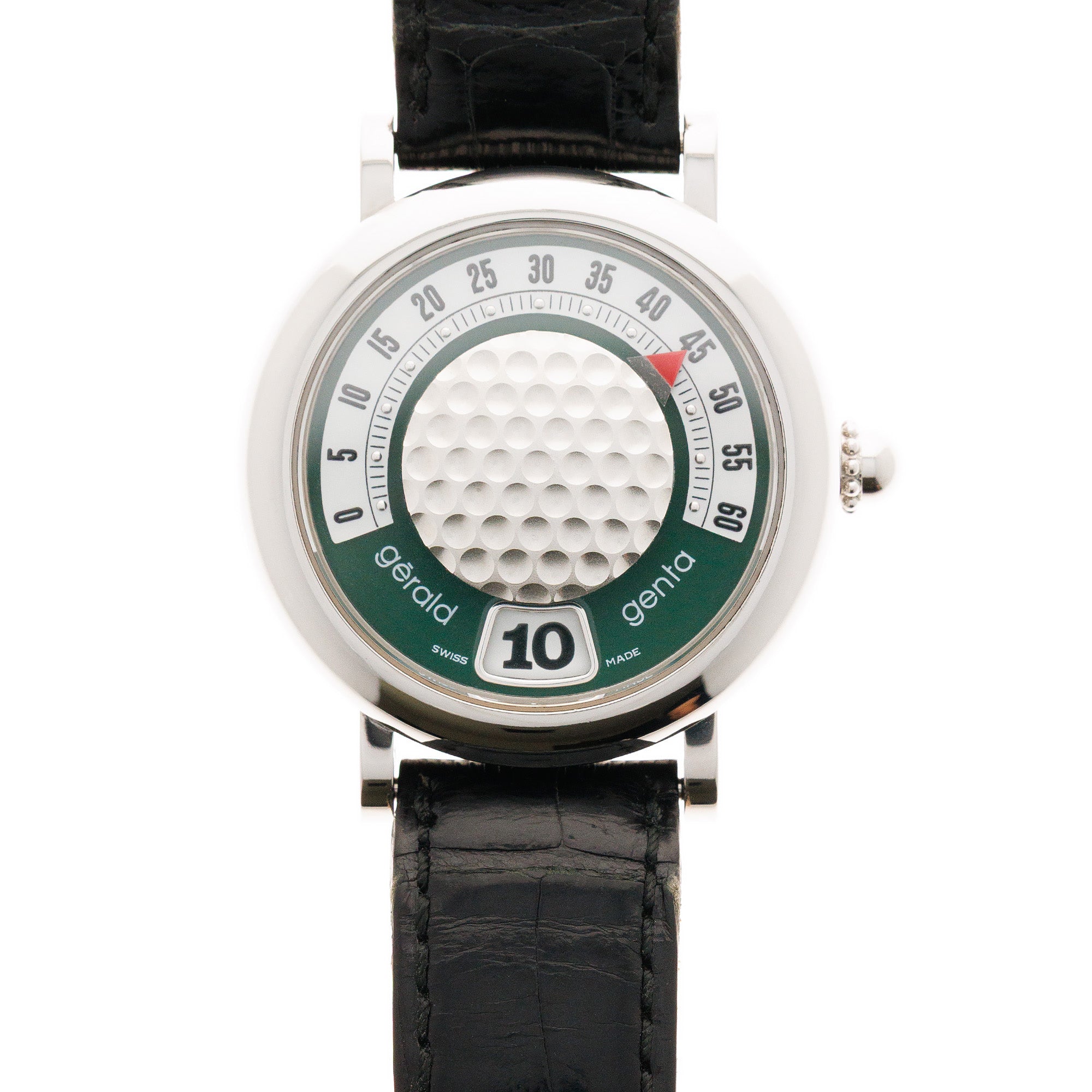 Gerald Genta Steel Retro Ref. G3636 Golf Ball and MOP Watch