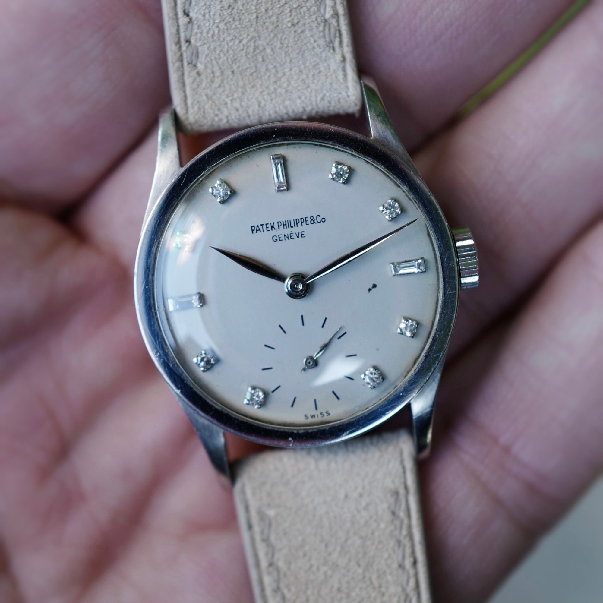 Patek Philippe Platinum Calatrava Watch Ref. 96, Circa 1947 (New Arrival)