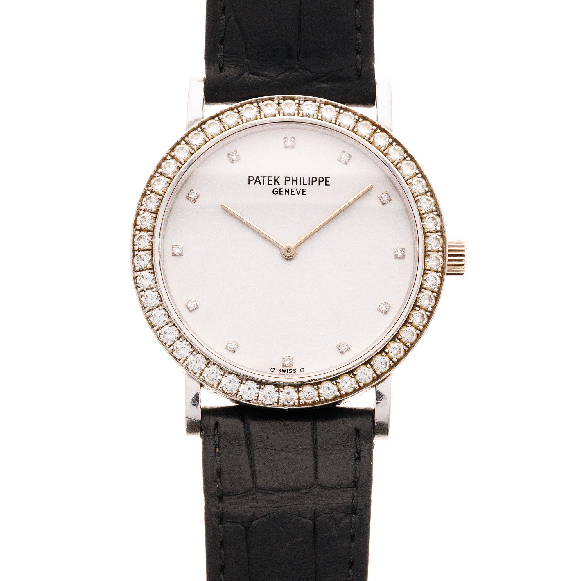 Patek Philippe White Gold Calatrava Ref. 5006 with Factory Dialmonds