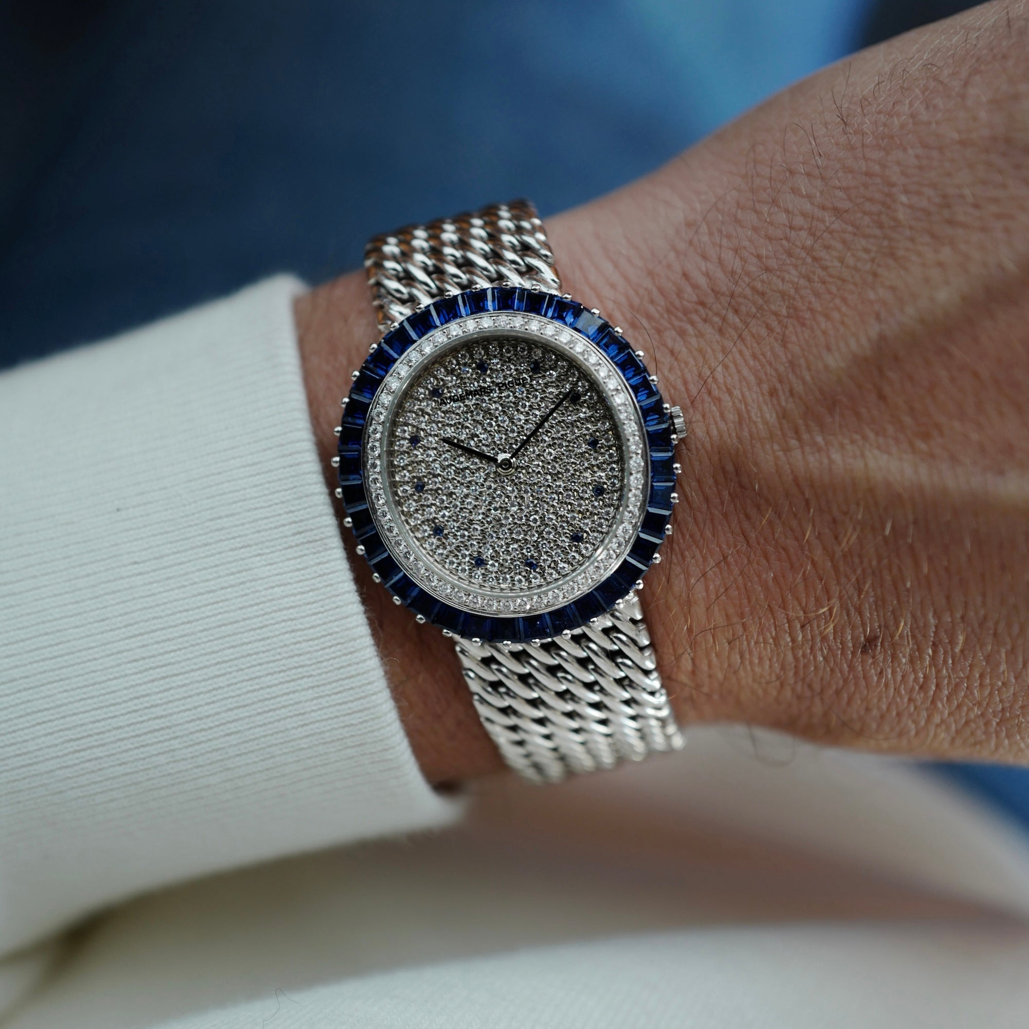 Audemars Piguet White Gold Diamond & Sapphire Watch Ref. 14781 with Original Warranty (New Arrival)