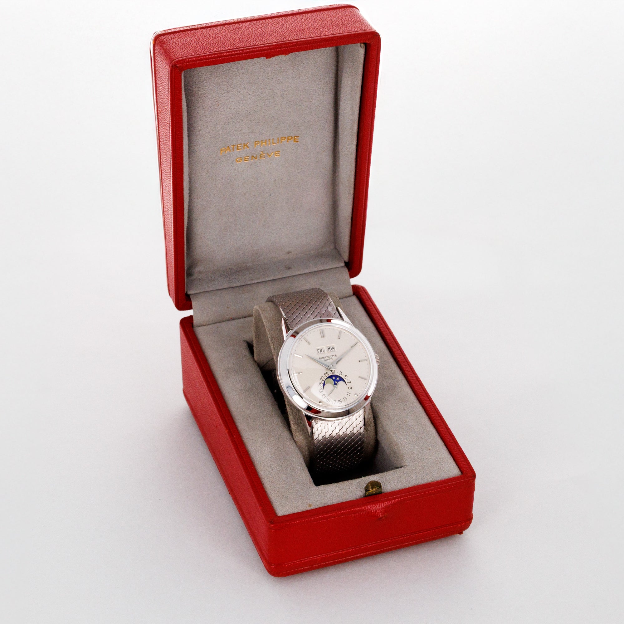 Patek Philippe White Gold Perpetual Calendar 3448 on Original Bracelet