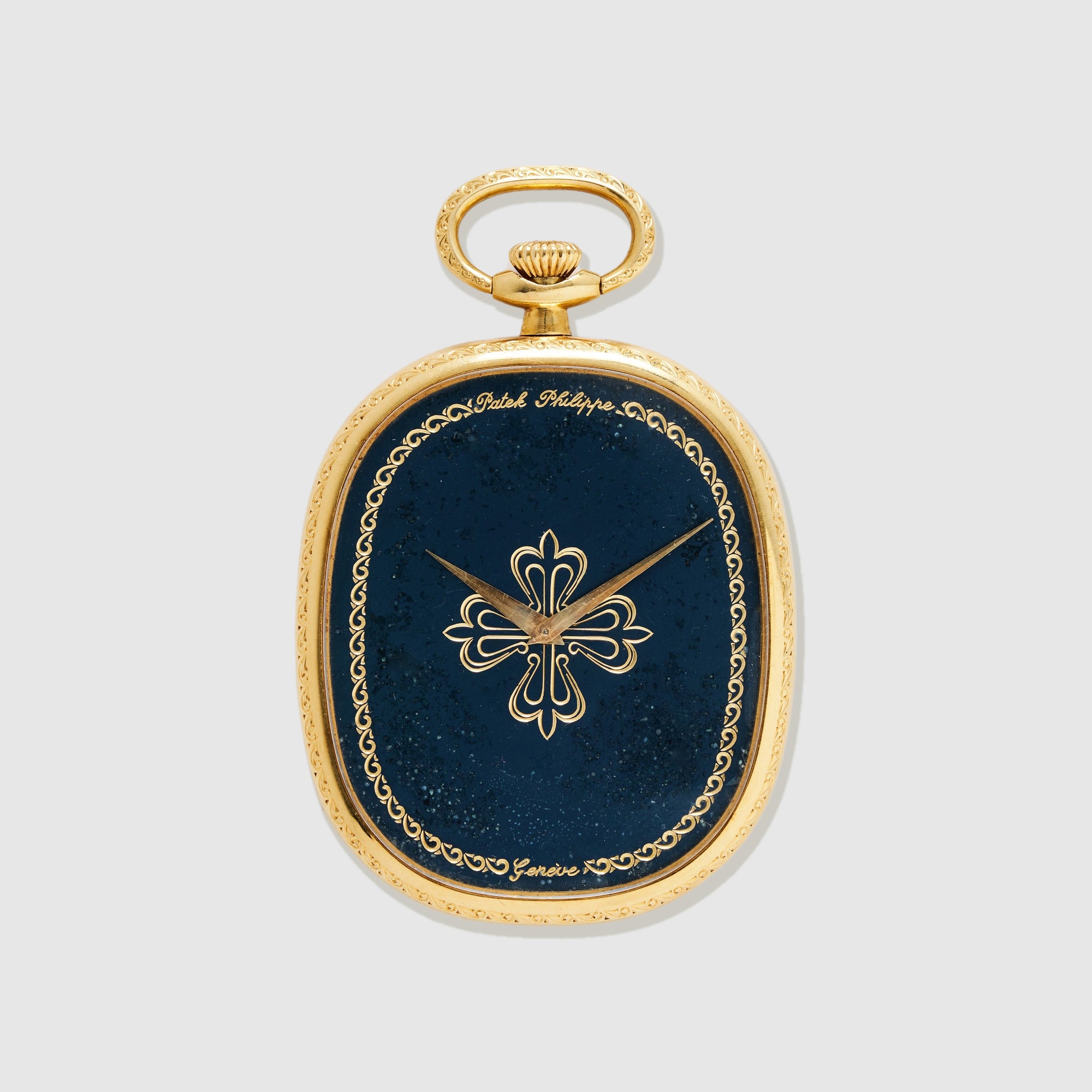 Patek Philippe Yellow Gold Hand-Engraved Ellipse Pocket Watch Ref. 874