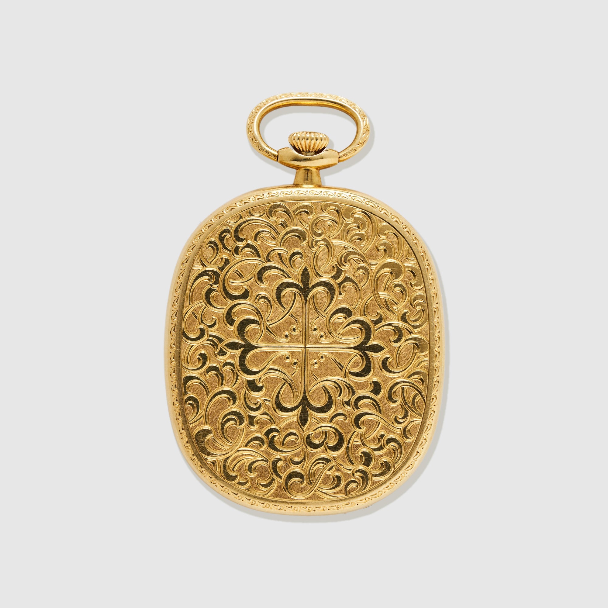 Patek Philippe Yellow Gold Hand-Engraved Ellipse Pocket Watch Ref. 874
