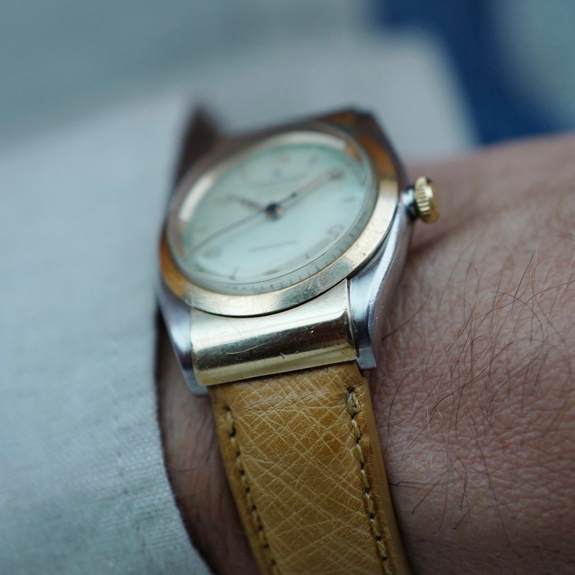 Rolex Two-Tone Oyster Perpetual Hooded Bubbleback Ref. 3065, Retailed by Bucherers (New Arrival)