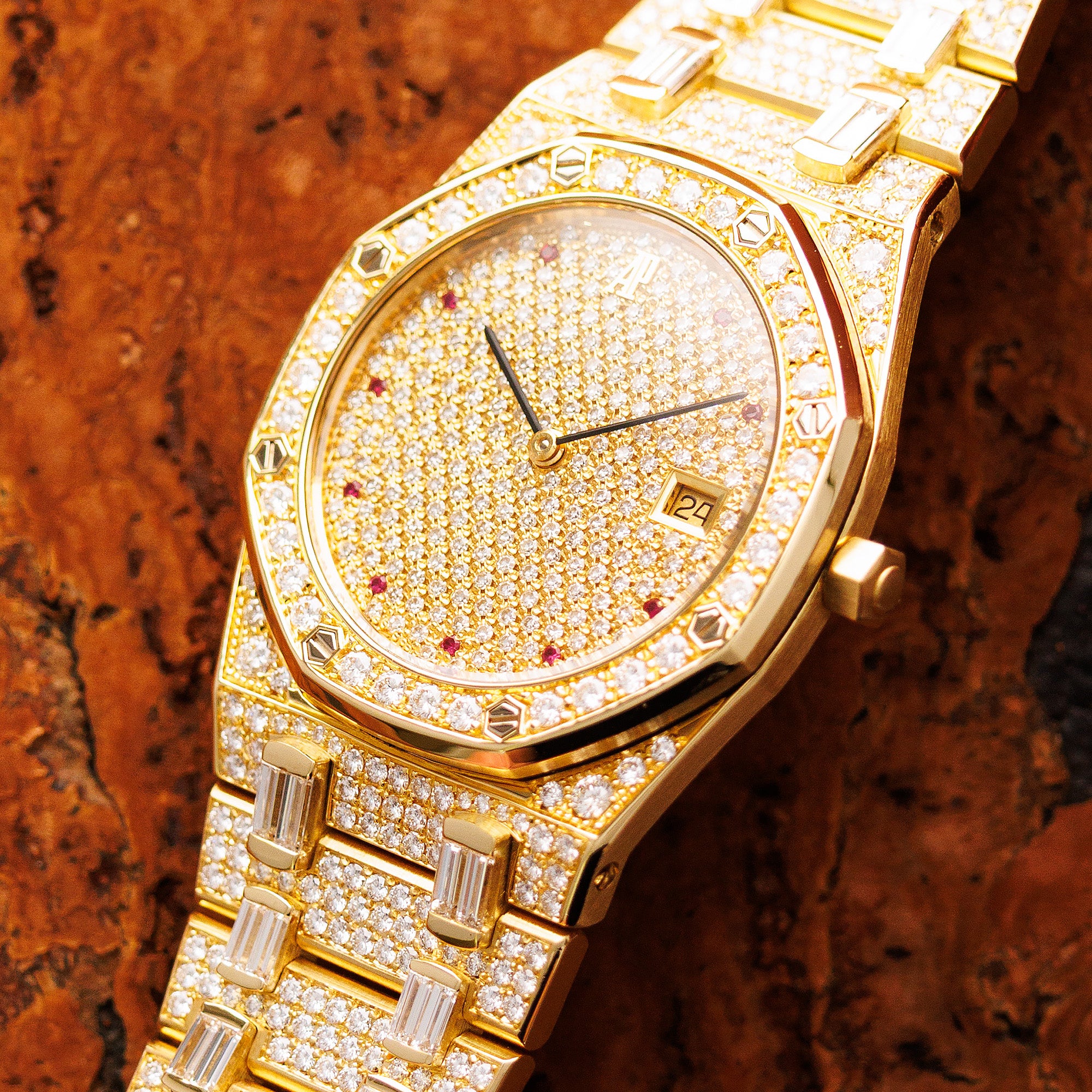 Audemars Piguet YG Royal Oak Factory Diamonds 56343BA Naked