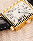 Cartier Yellow Gold Tank Obus Ref. 1630 with Black Enamel